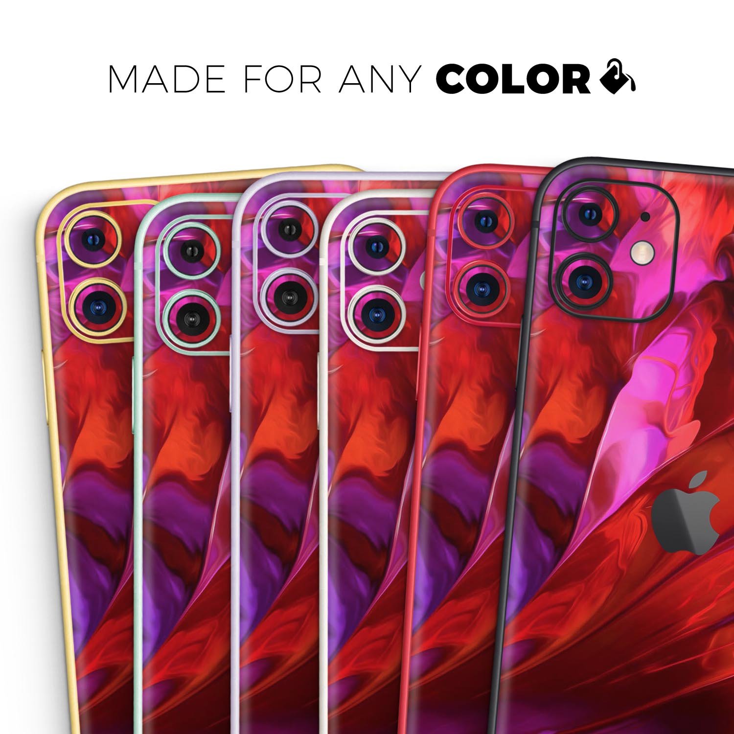 Blurred Abstract Flow V45 skin for Apple iPhone, showcasing vibrant colors and a sleek design.