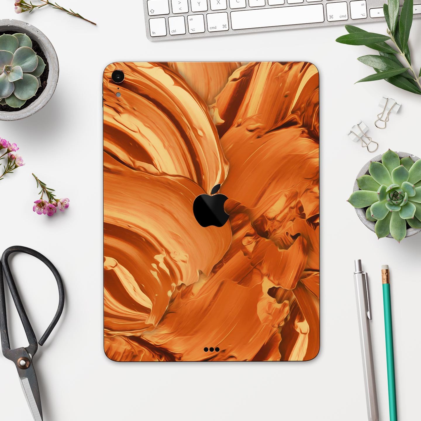 Blurred Abstract Flow V46 skin decal for Apple iPad, showcasing vibrant abstract design and premium 3M material.