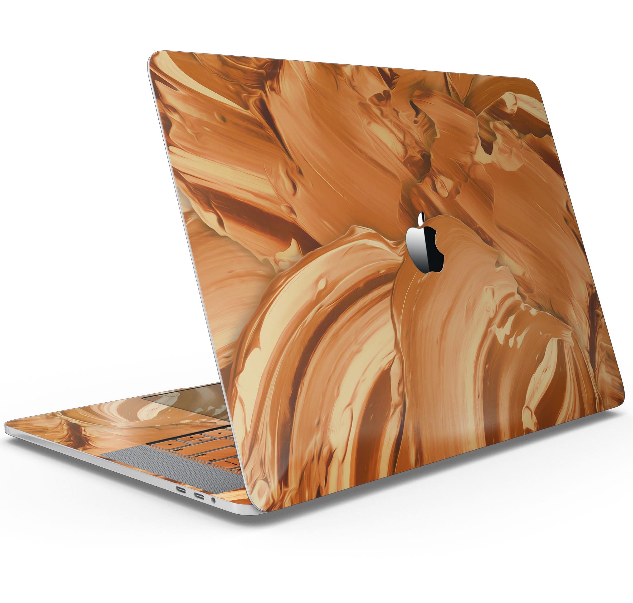 Blurred Abstract Flow V46 skin decal wrap kit for MacBook, showcasing vibrant colors and a sleek design.