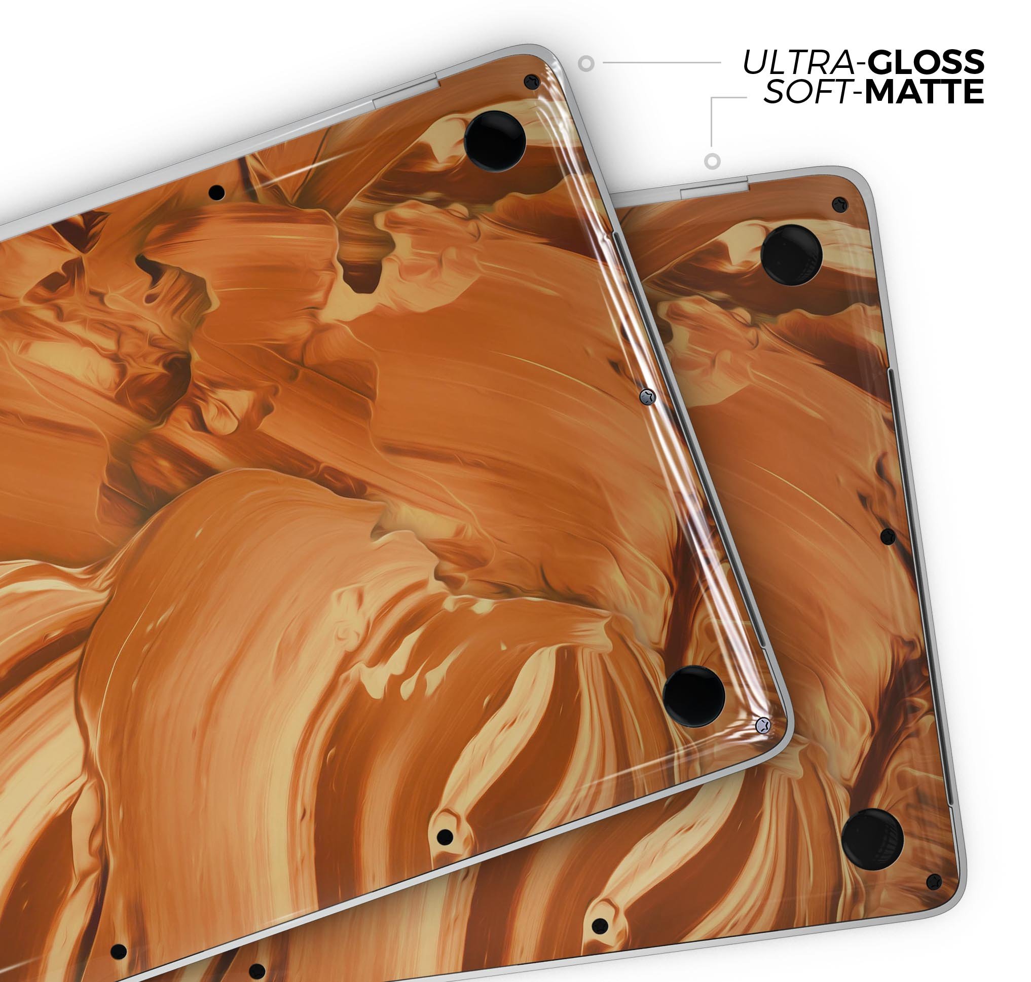 Blurred Abstract Flow V46 skin decal wrap kit for MacBook, showcasing vibrant colors and a sleek design.