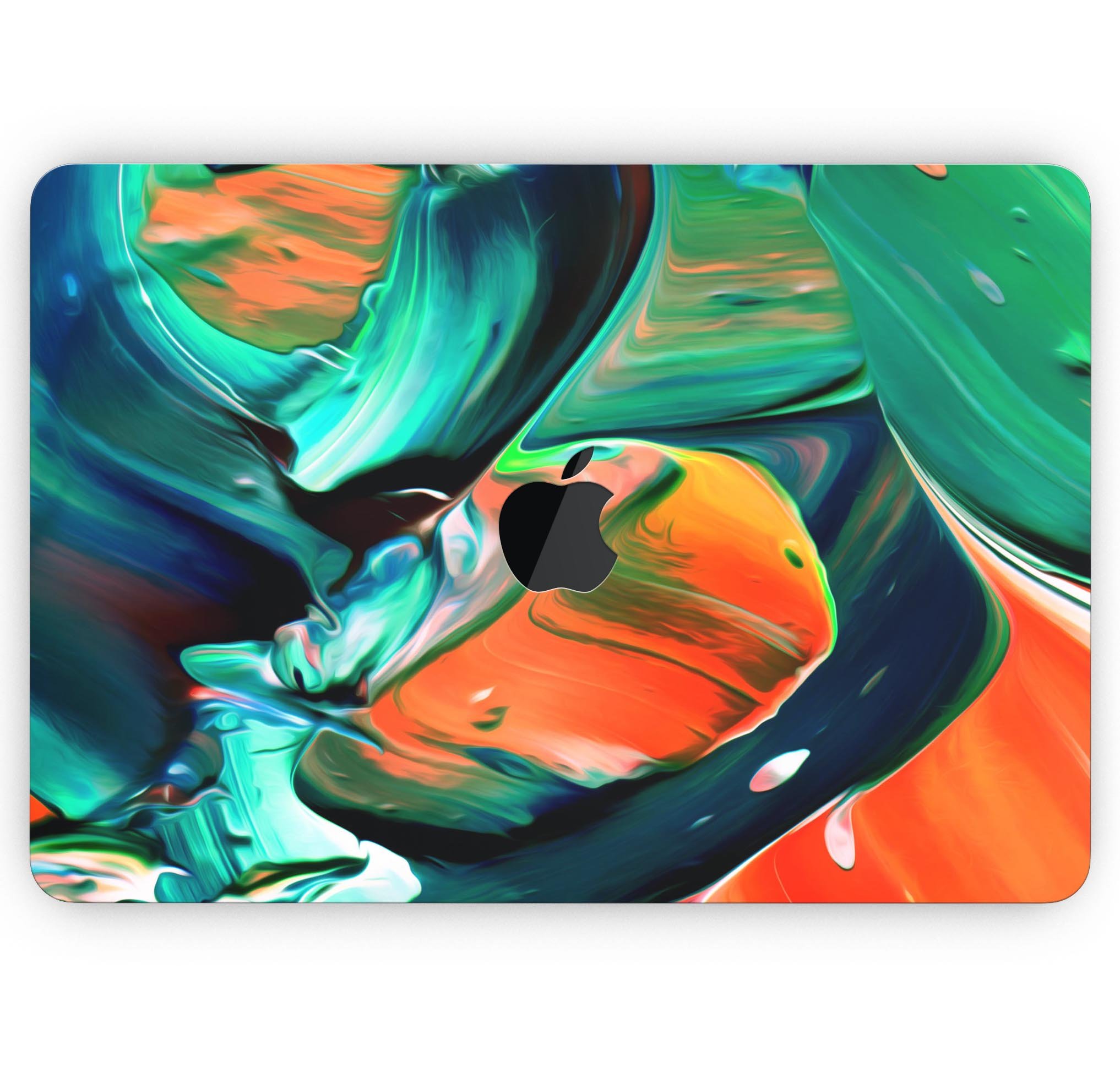 Blurred Abstract Flow V47 skin decal wrap kit for Apple MacBook, showcasing a vibrant abstract design with a smooth finish.