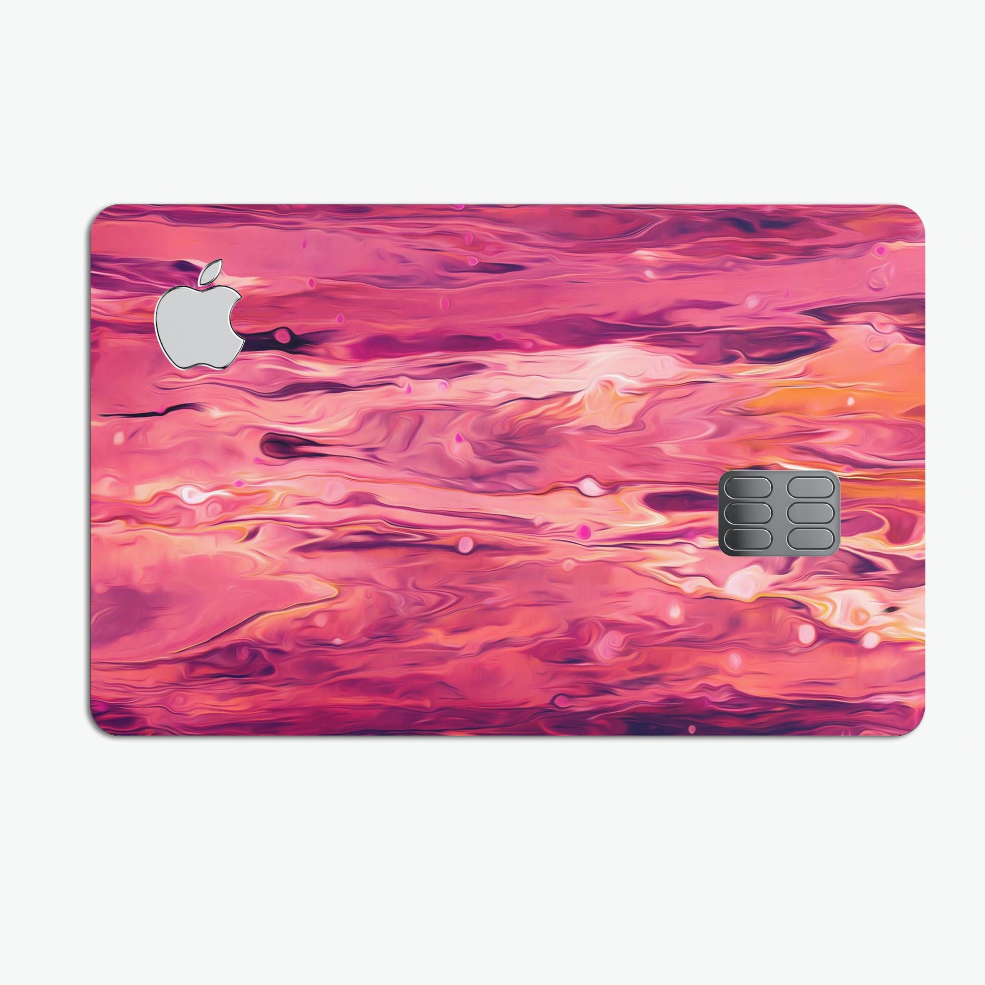 Blurred Abstract Flow V48 decal skin for Apple Card, showcasing vibrant colors and premium vinyl material.