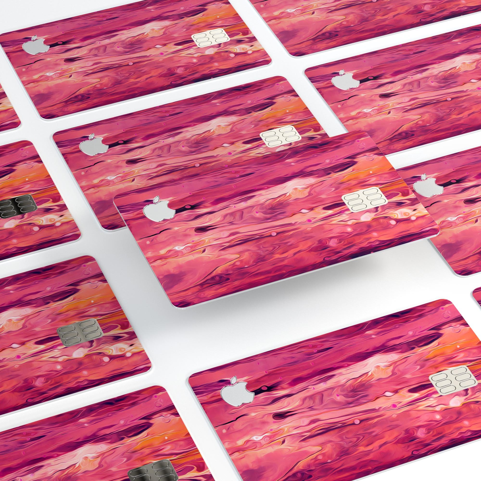 Blurred Abstract Flow V48 decal skin for Apple Card, showcasing vibrant colors and premium vinyl material.