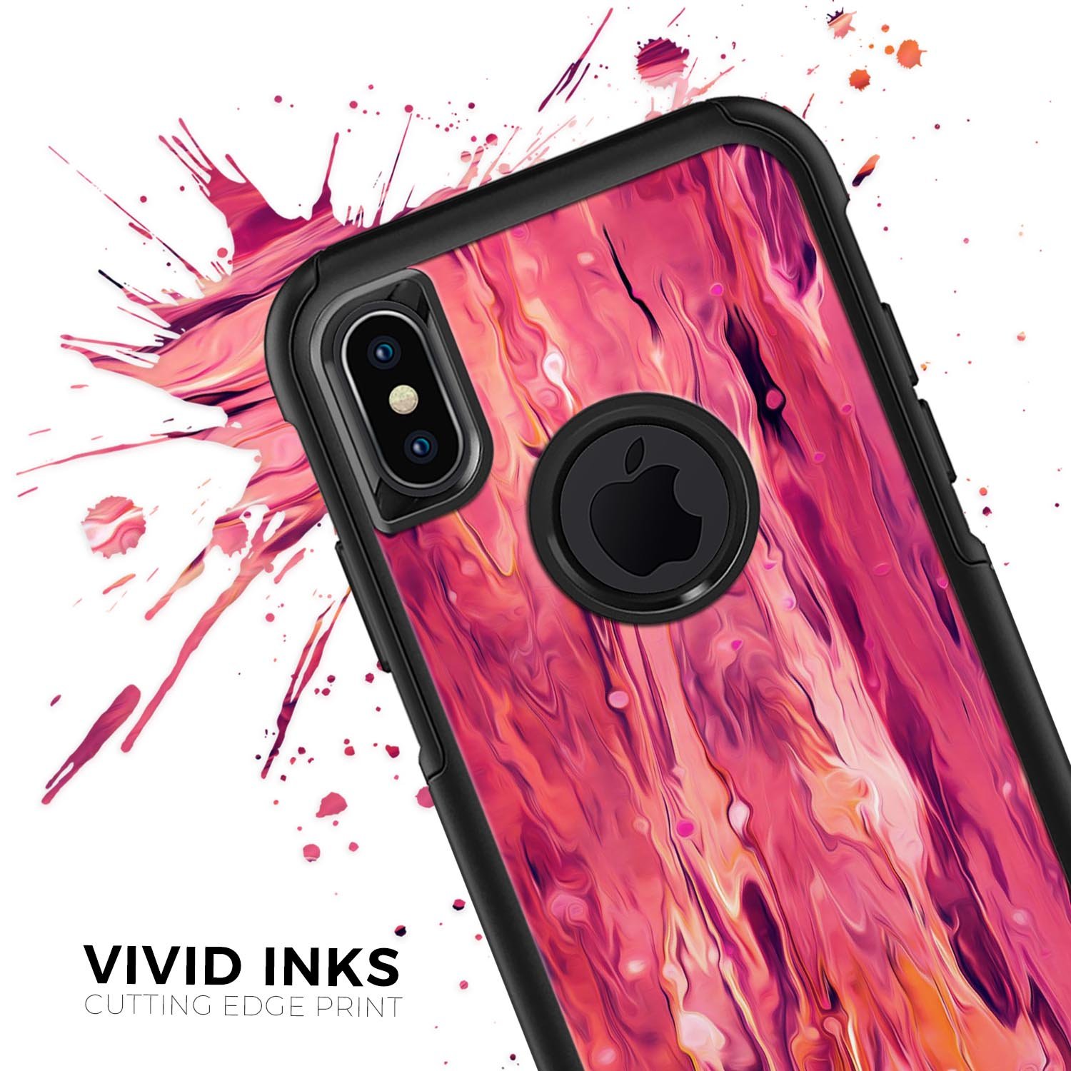 Blurred Abstract Flow V48 Skin Kit designed for iPhone OtterBox cases, showcasing vibrant abstract patterns and ultra-thin design.