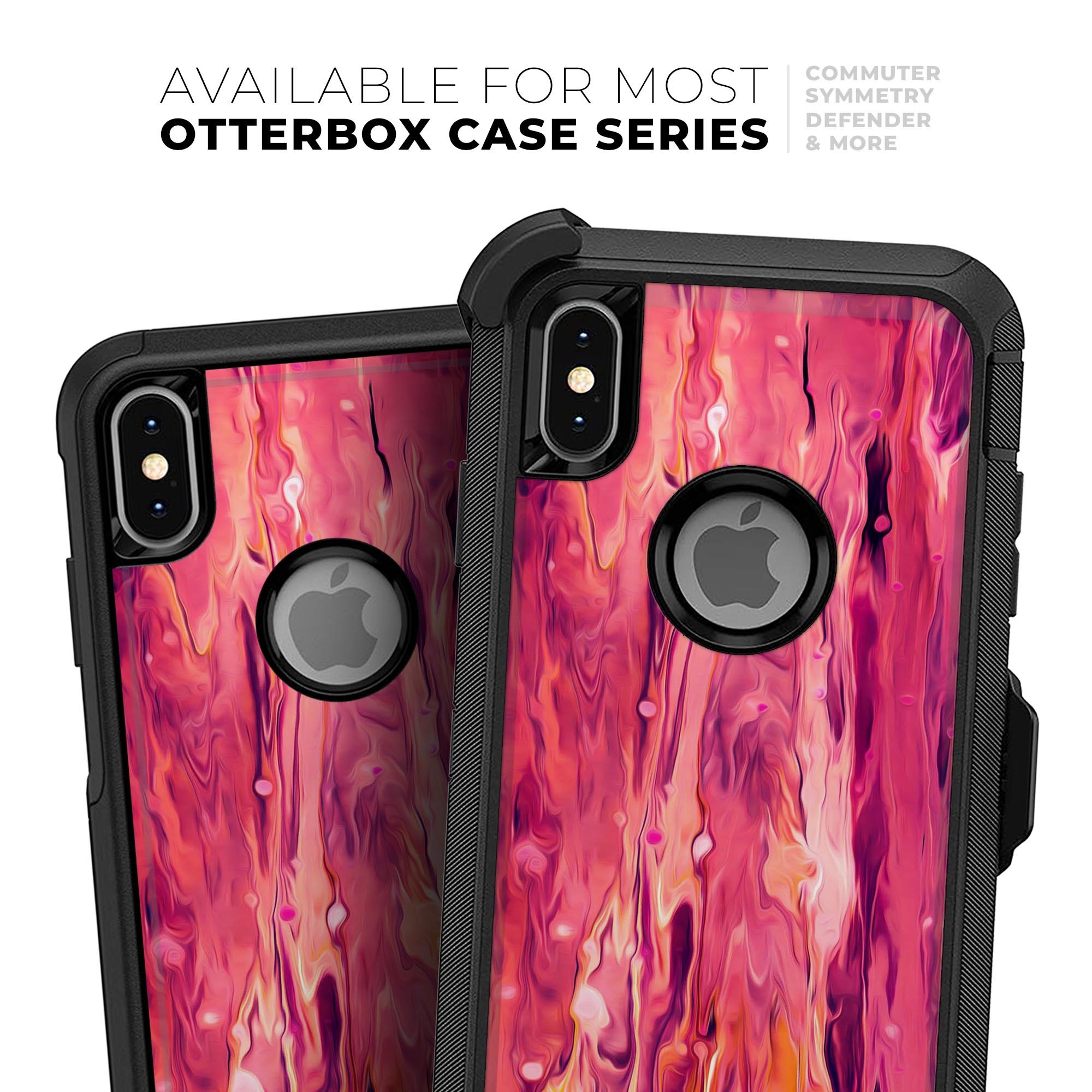 Blurred Abstract Flow V48 Skin Kit designed for iPhone OtterBox cases, showcasing vibrant abstract patterns and ultra-thin design.