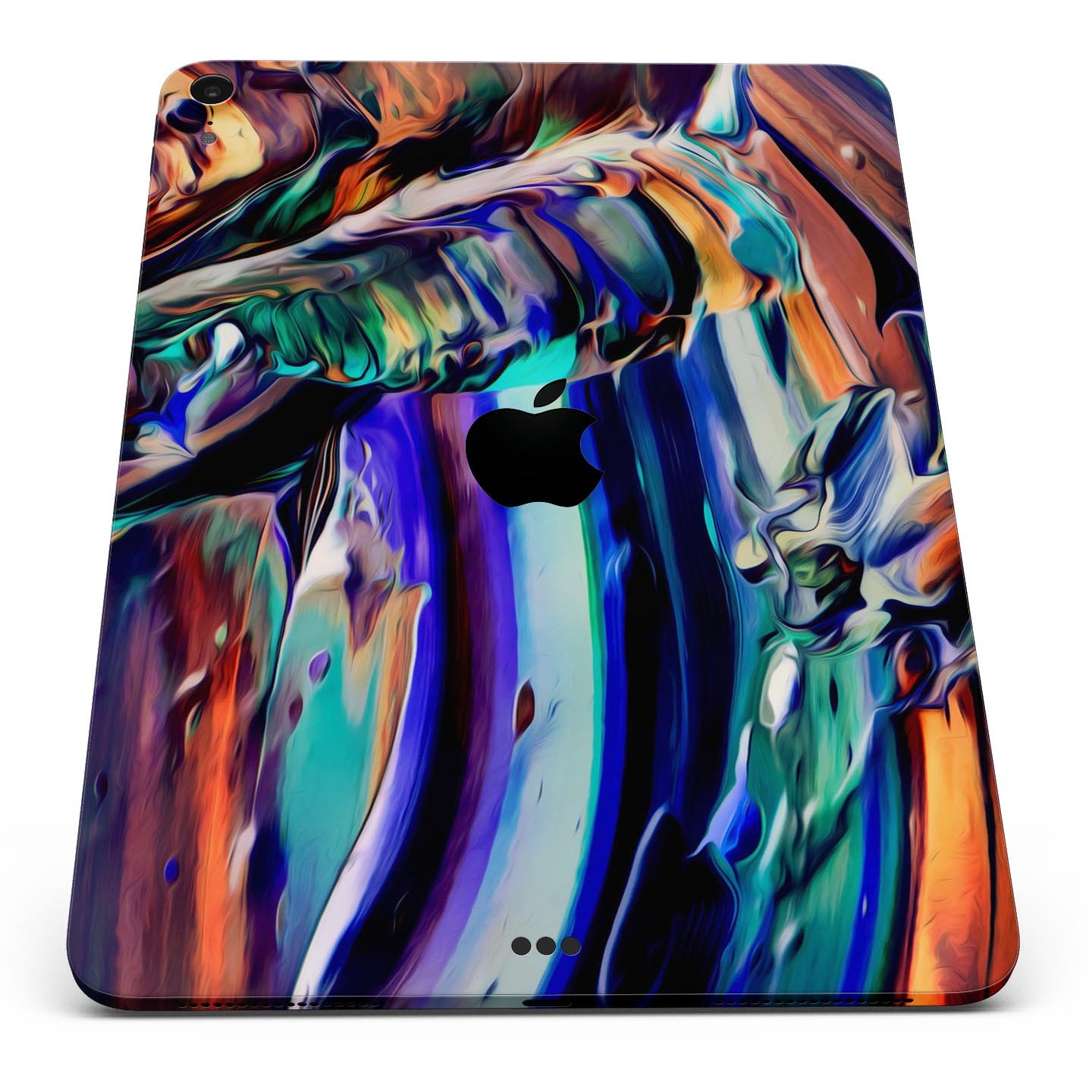 Blurred Abstract Flow V49 skin decal for Apple iPad, showcasing a vibrant abstract design with a smooth finish.