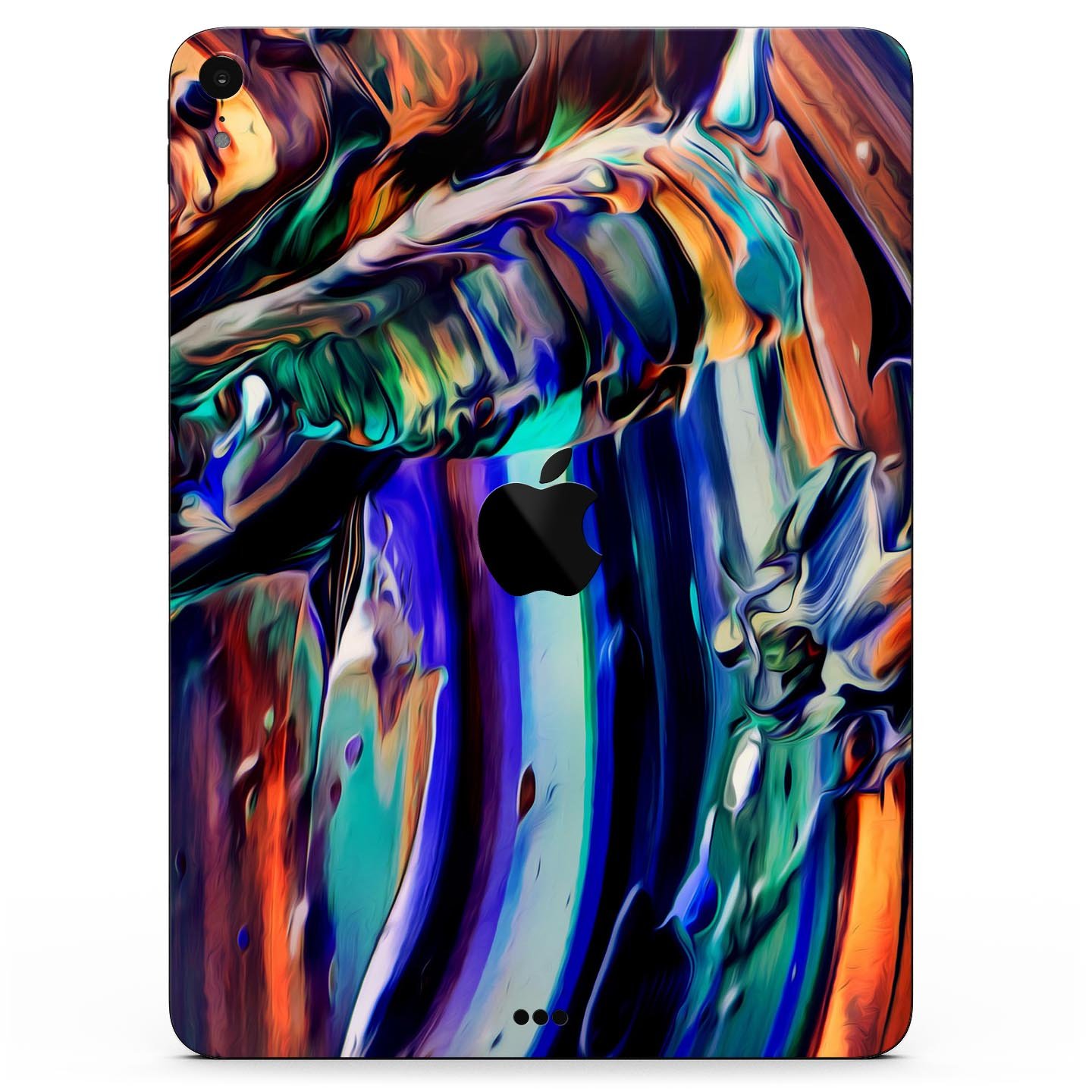 Blurred Abstract Flow V49 skin decal for Apple iPad, showcasing a vibrant abstract design with a smooth finish.