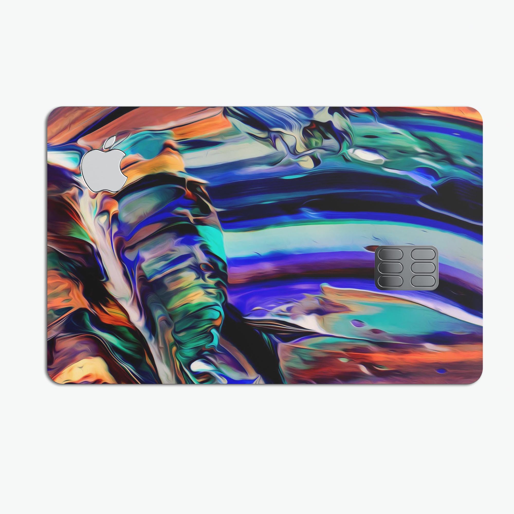 Blurred Abstract Flow V49 decal skin for Apple Card, showcasing a vibrant abstract design with premium vinyl texture.