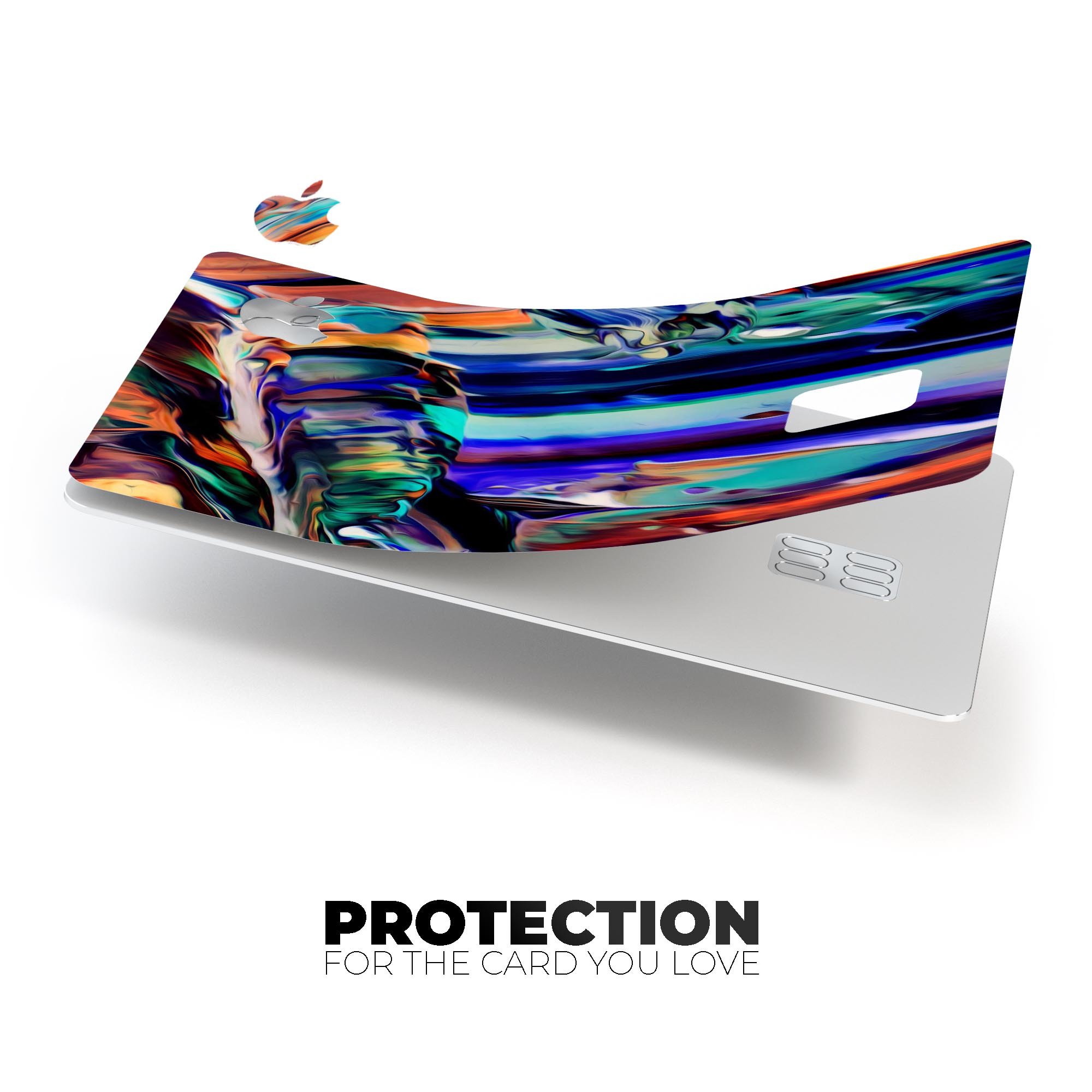 Blurred Abstract Flow V49 decal skin for Apple Card, showcasing a vibrant abstract design with premium vinyl texture.