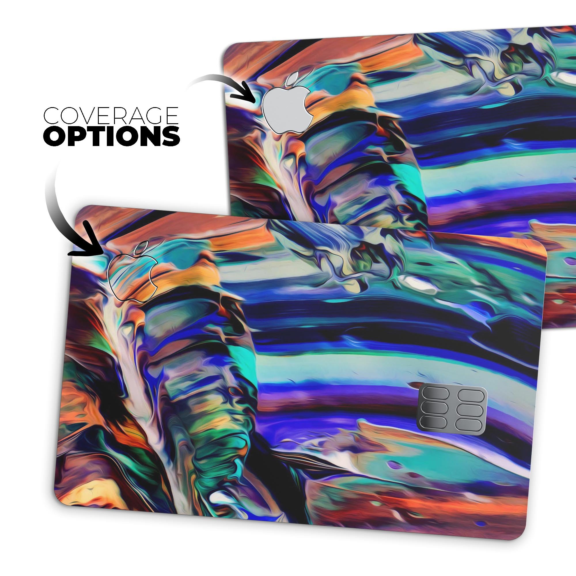 Blurred Abstract Flow V49 decal skin for Apple Card, showcasing a vibrant abstract design with premium vinyl texture.