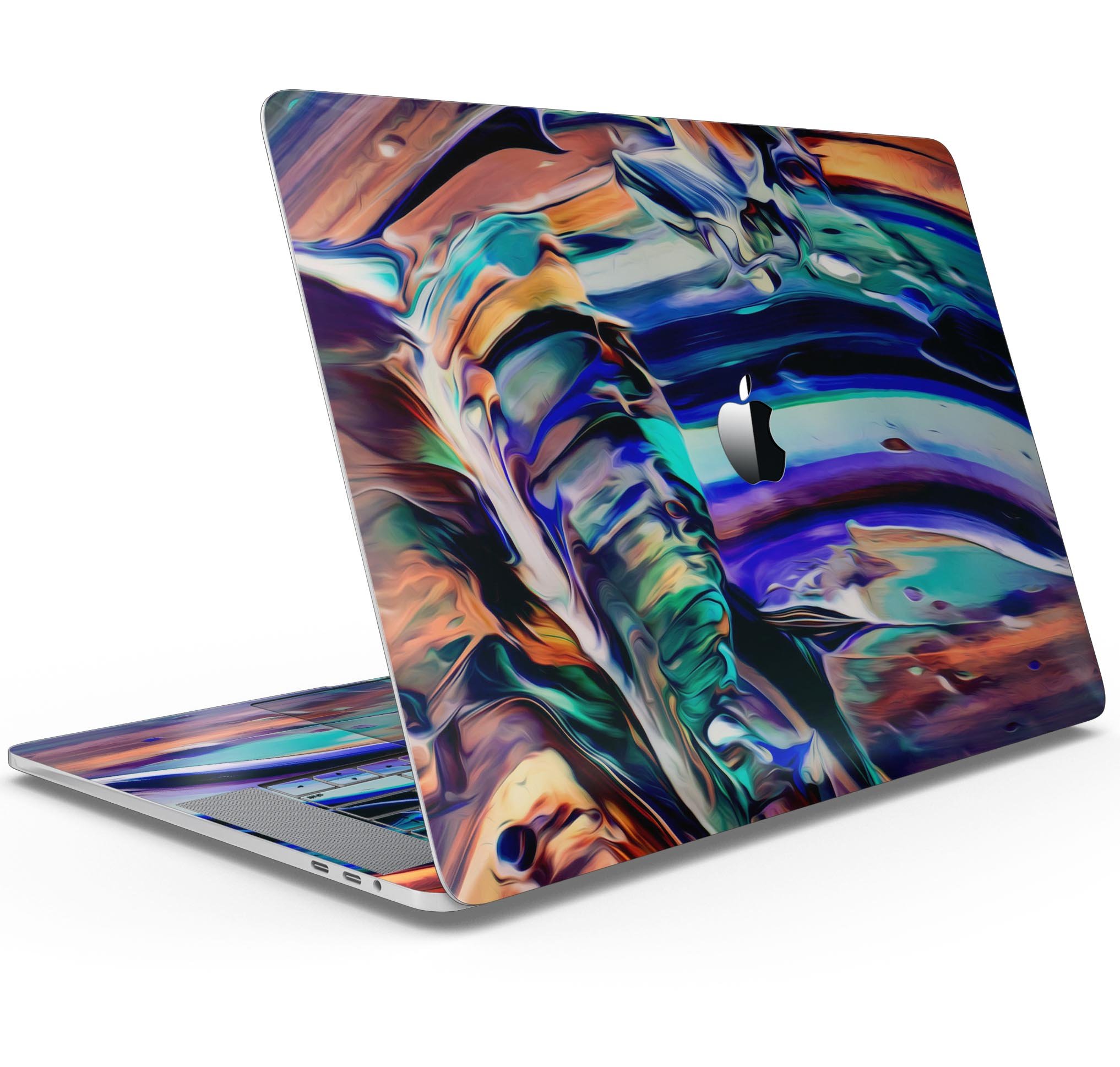 Blurred Abstract Flow V49 skin decal wrap kit for MacBook, showcasing a stylish abstract design with a soft-matte finish.