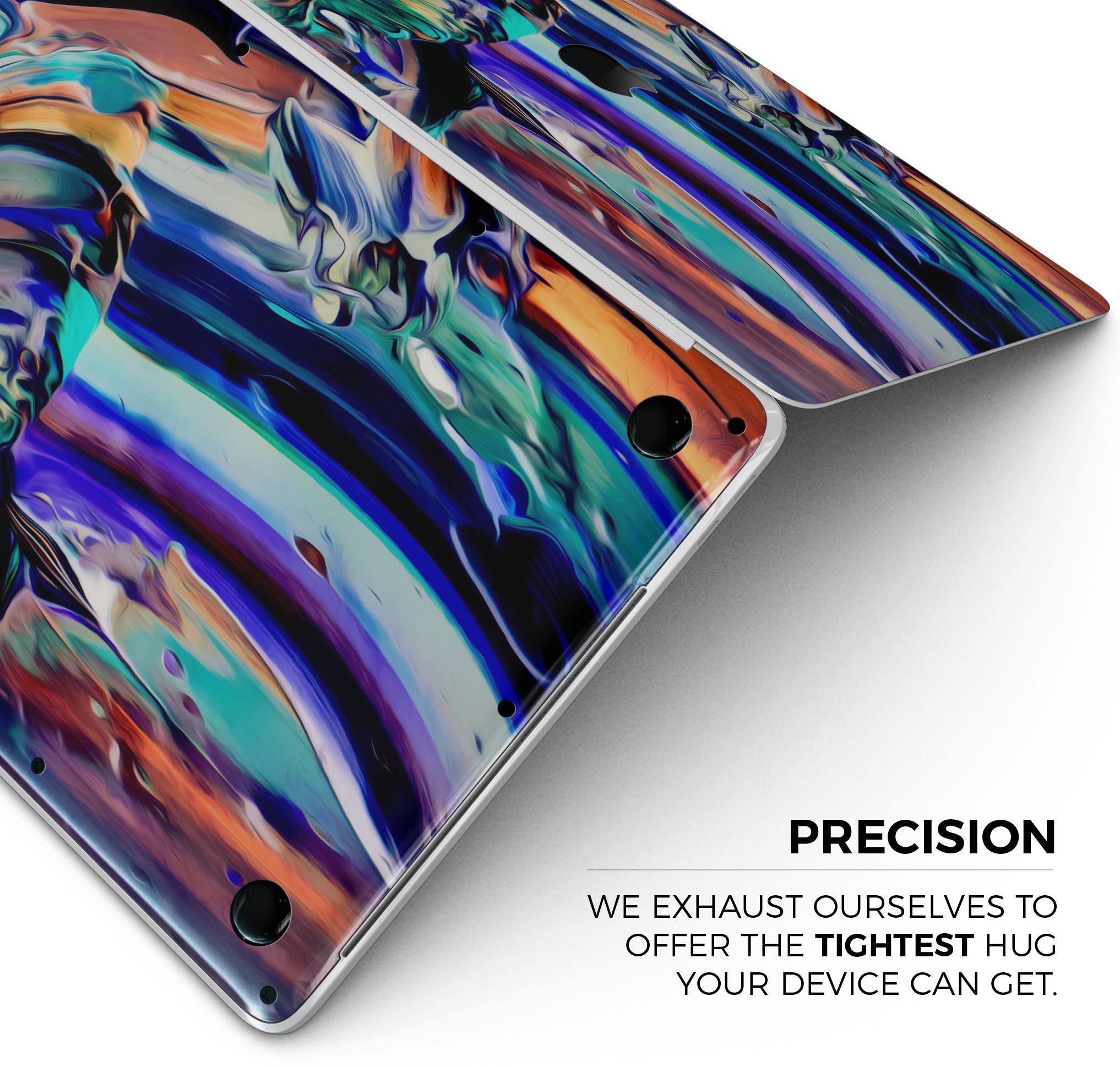 Blurred Abstract Flow V49 skin decal wrap kit for MacBook, showcasing a stylish abstract design with a soft-matte finish.