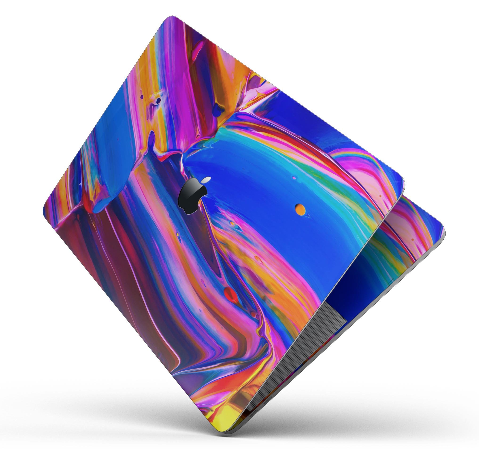 Blurred Abstract Flow V5 skin decal wrap kit for MacBook, showcasing vibrant colors and a sleek design.