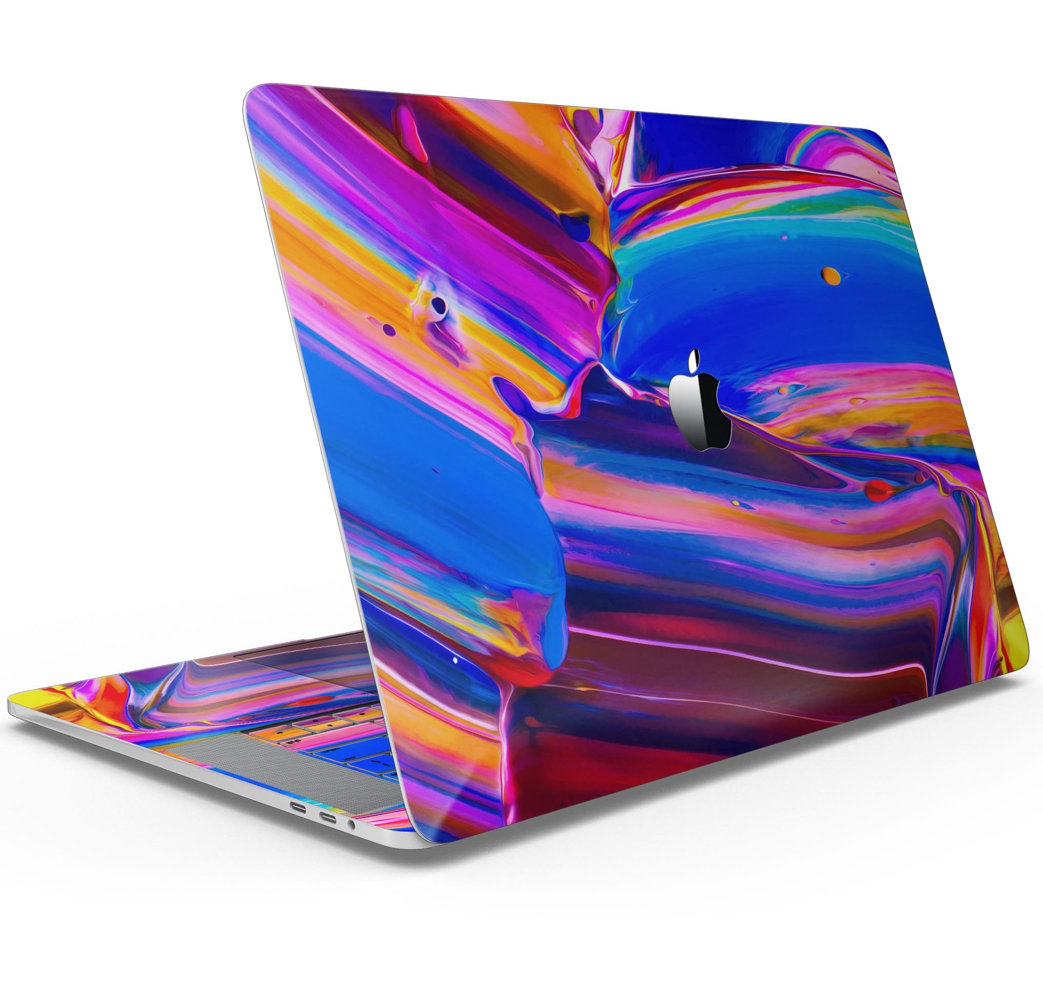 Blurred Abstract Flow V5 skin decal wrap kit for MacBook, showcasing vibrant colors and a sleek design.