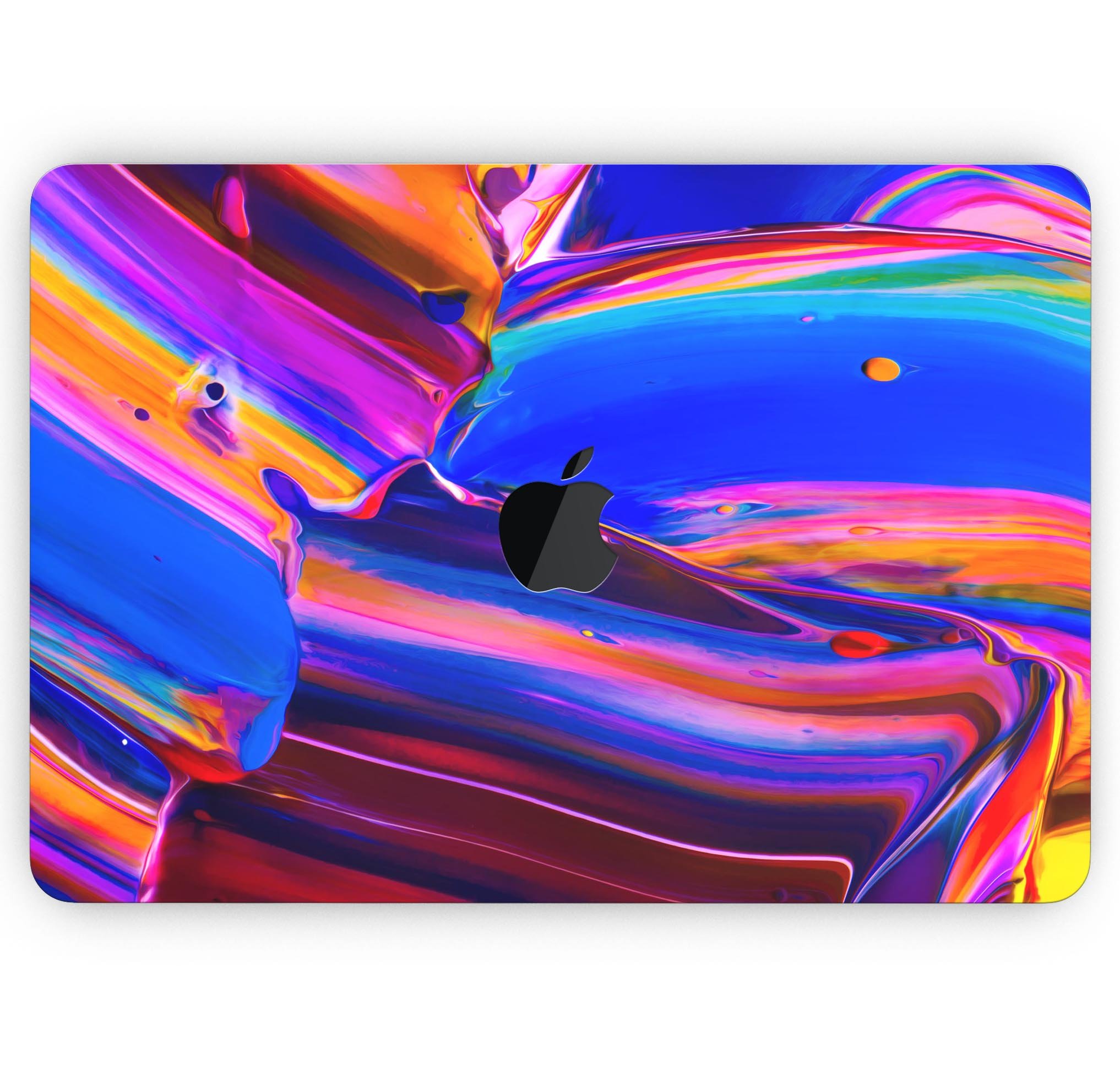 Blurred Abstract Flow V5 skin decal wrap kit for MacBook, showcasing vibrant colors and a sleek design.