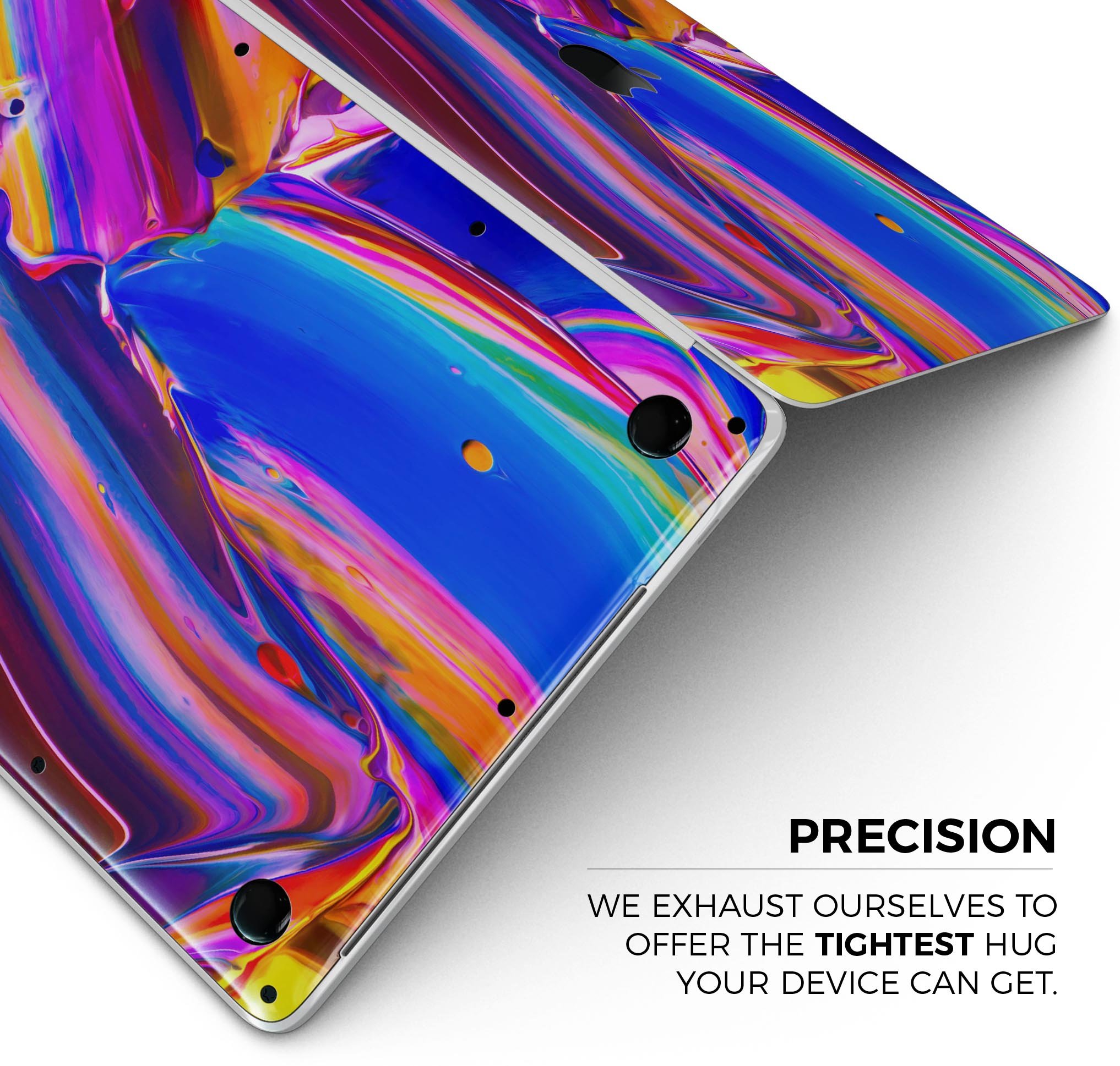 Blurred Abstract Flow V5 skin decal wrap kit for MacBook, showcasing vibrant colors and a sleek design.