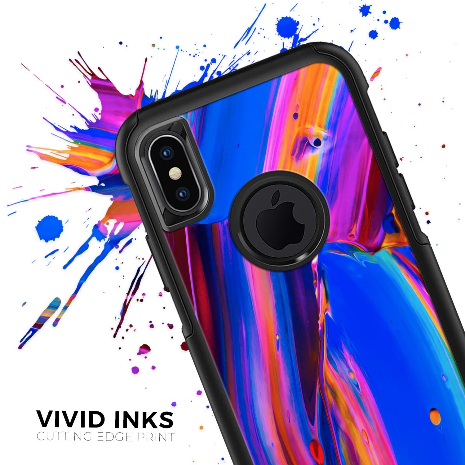 Blurred Abstract Flow V5 Skin Kit designed for iPhone OtterBox cases, showcasing vibrant abstract patterns and a sleek finish.