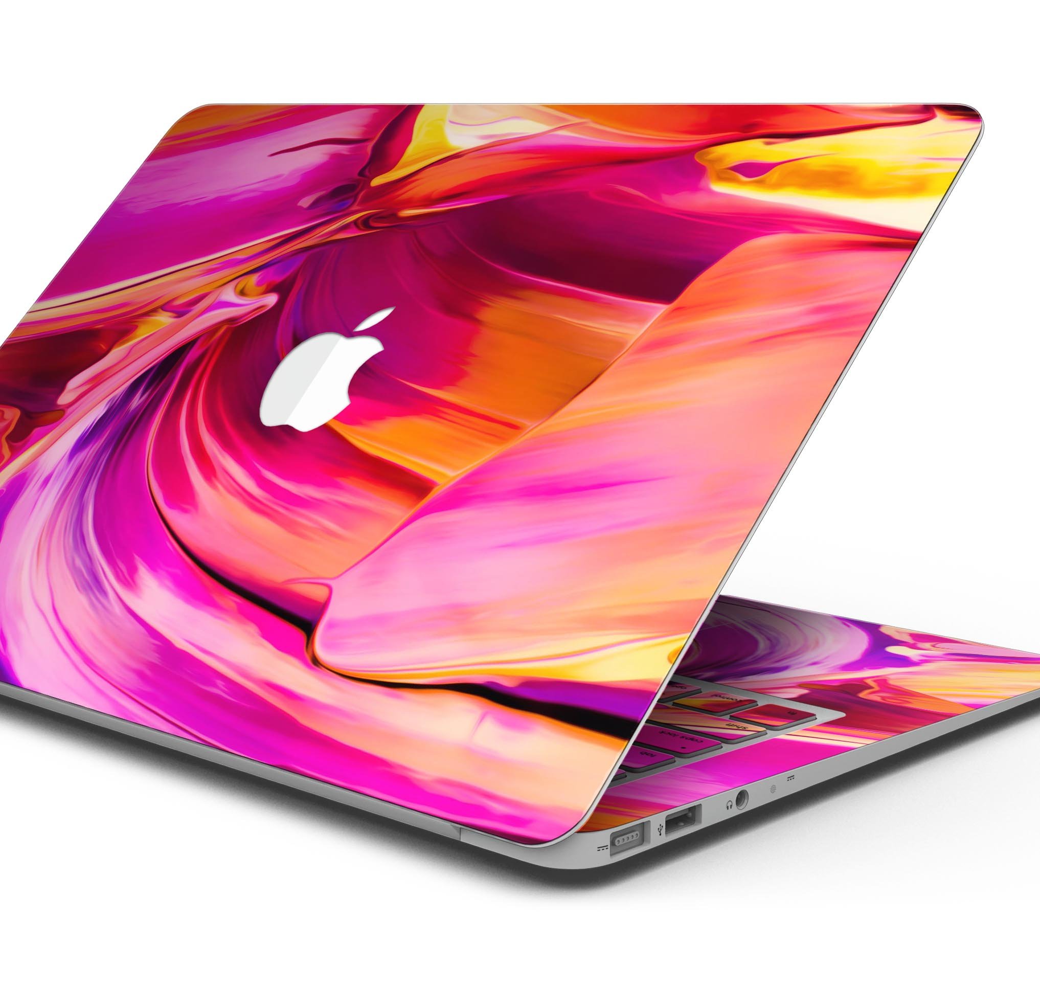 Blurred Abstract Flow V50 skin decal wrap kit for Apple MacBook, showcasing vibrant design and premium vinyl material.