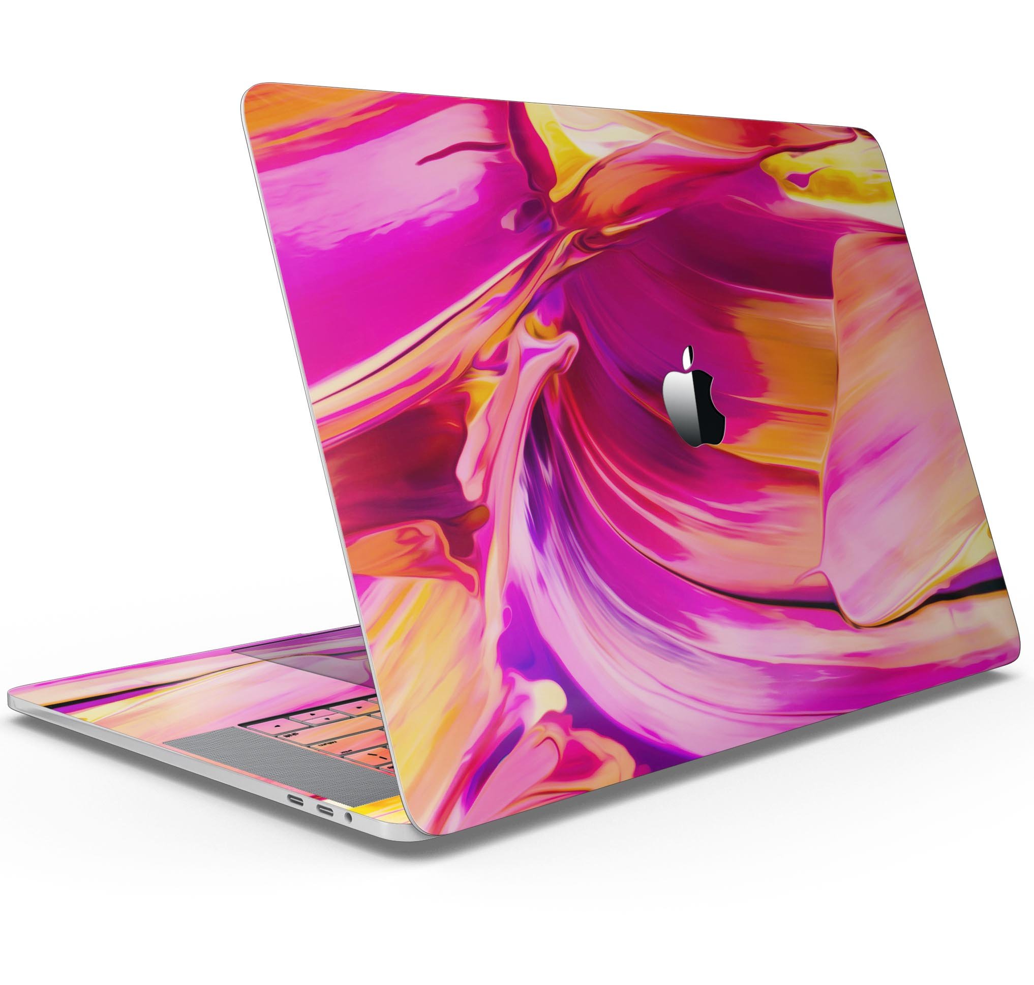 Blurred Abstract Flow V50 skin decal wrap kit for Apple MacBook, showcasing vibrant design and premium vinyl material.