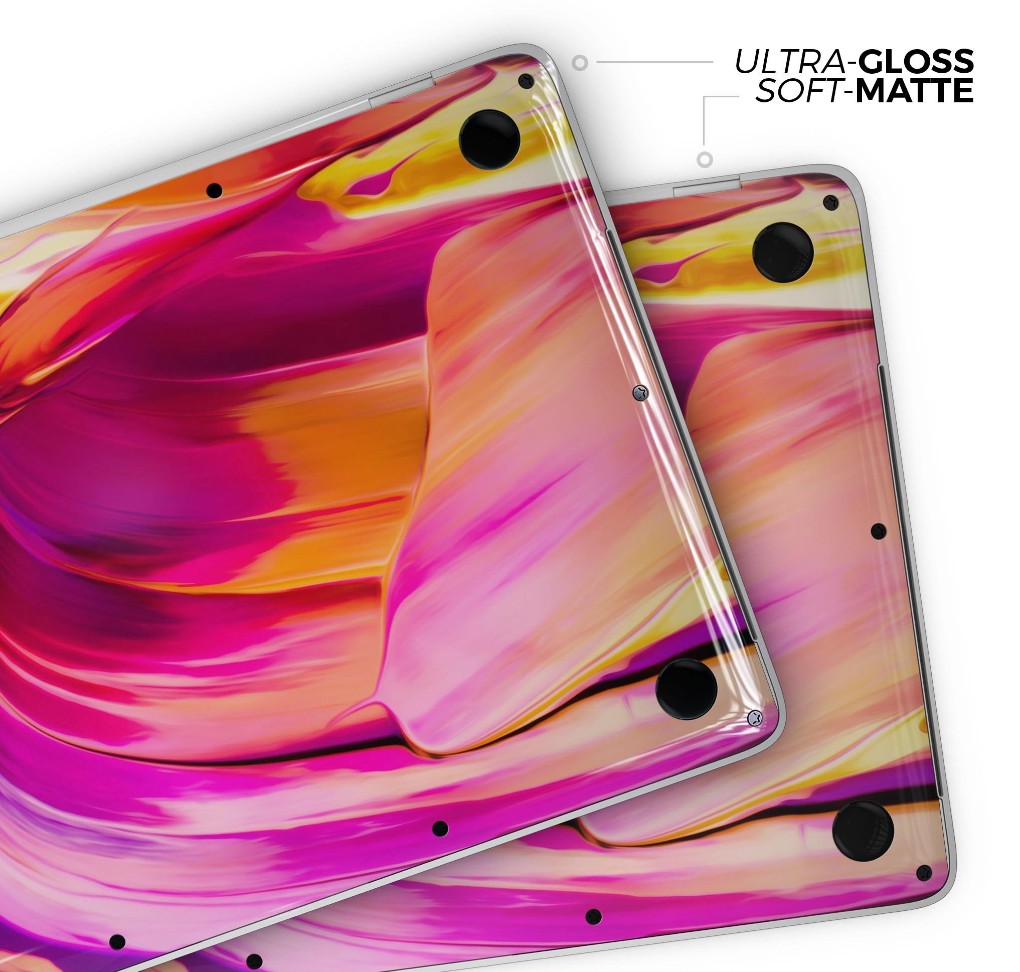 Blurred Abstract Flow V50 skin decal wrap kit for Apple MacBook, showcasing vibrant design and premium vinyl material.