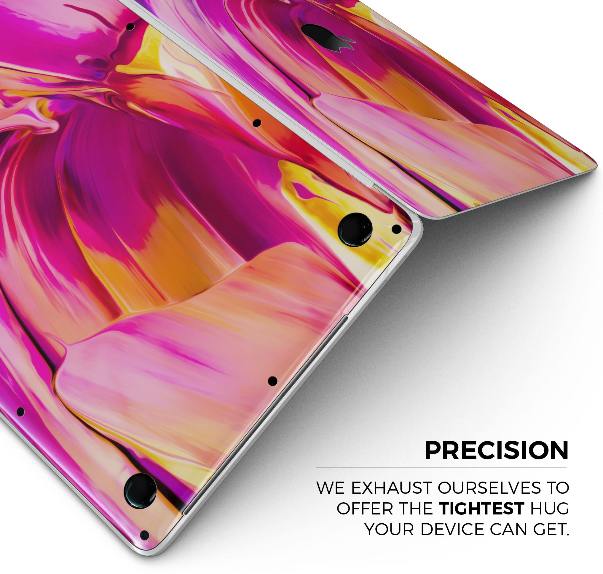 Blurred Abstract Flow V50 skin decal wrap kit for Apple MacBook, showcasing vibrant design and premium vinyl material.