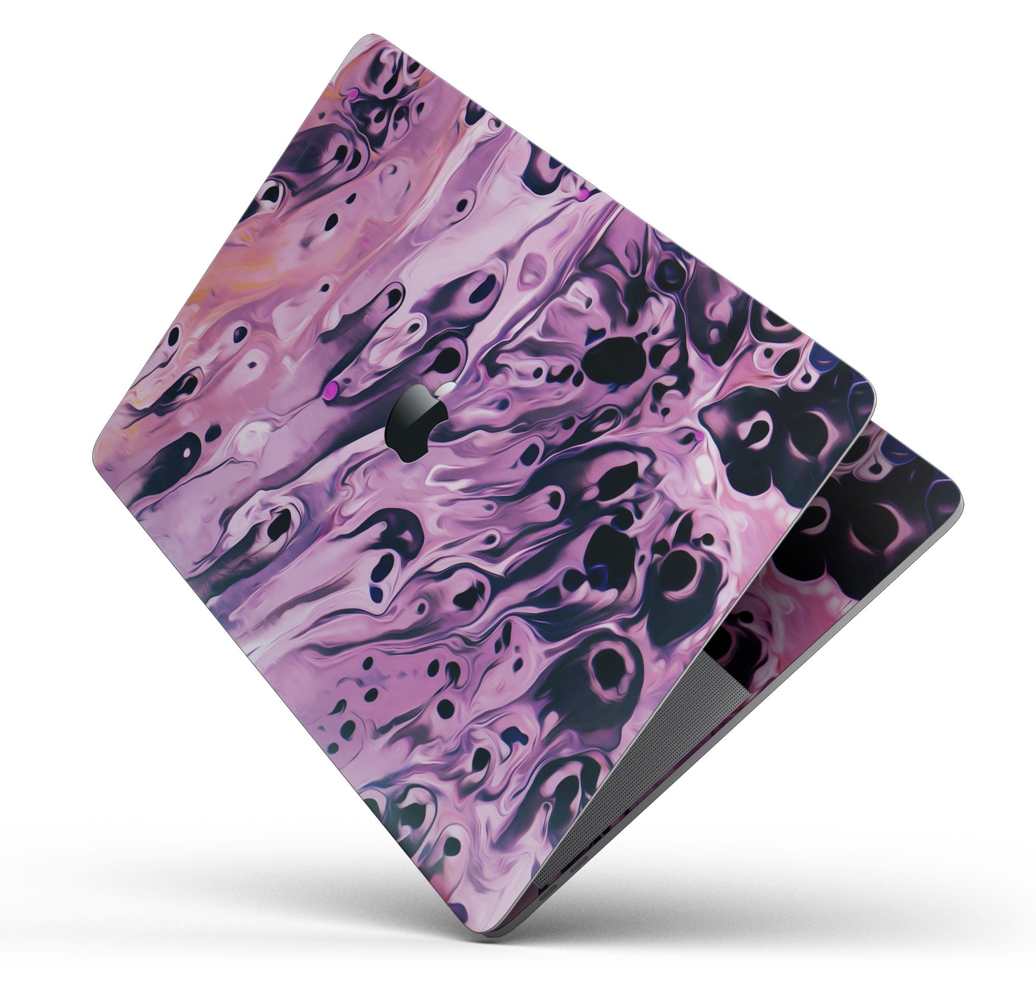 Blurred Abstract Flow V51 skin decal wrap kit for Apple MacBook, showcasing vibrant abstract design and premium vinyl material.