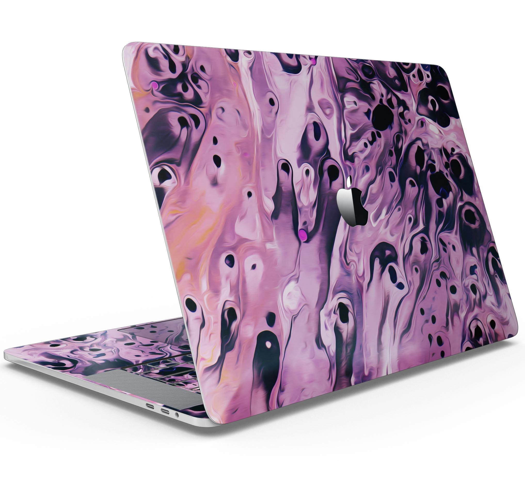 Blurred Abstract Flow V51 skin decal wrap kit for Apple MacBook, showcasing vibrant abstract design and premium vinyl material.