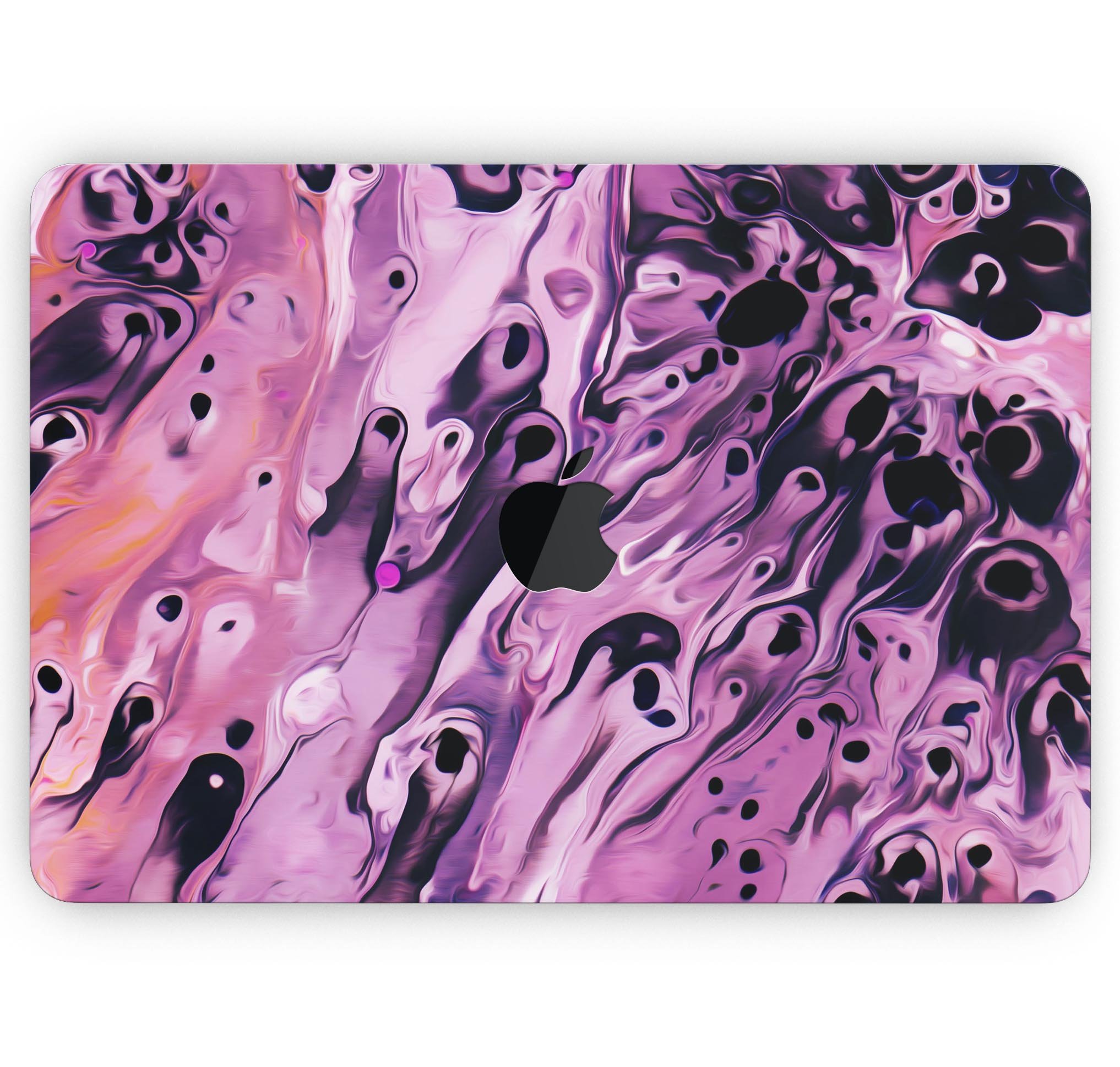 Blurred Abstract Flow V51 skin decal wrap kit for Apple MacBook, showcasing vibrant abstract design and premium vinyl material.