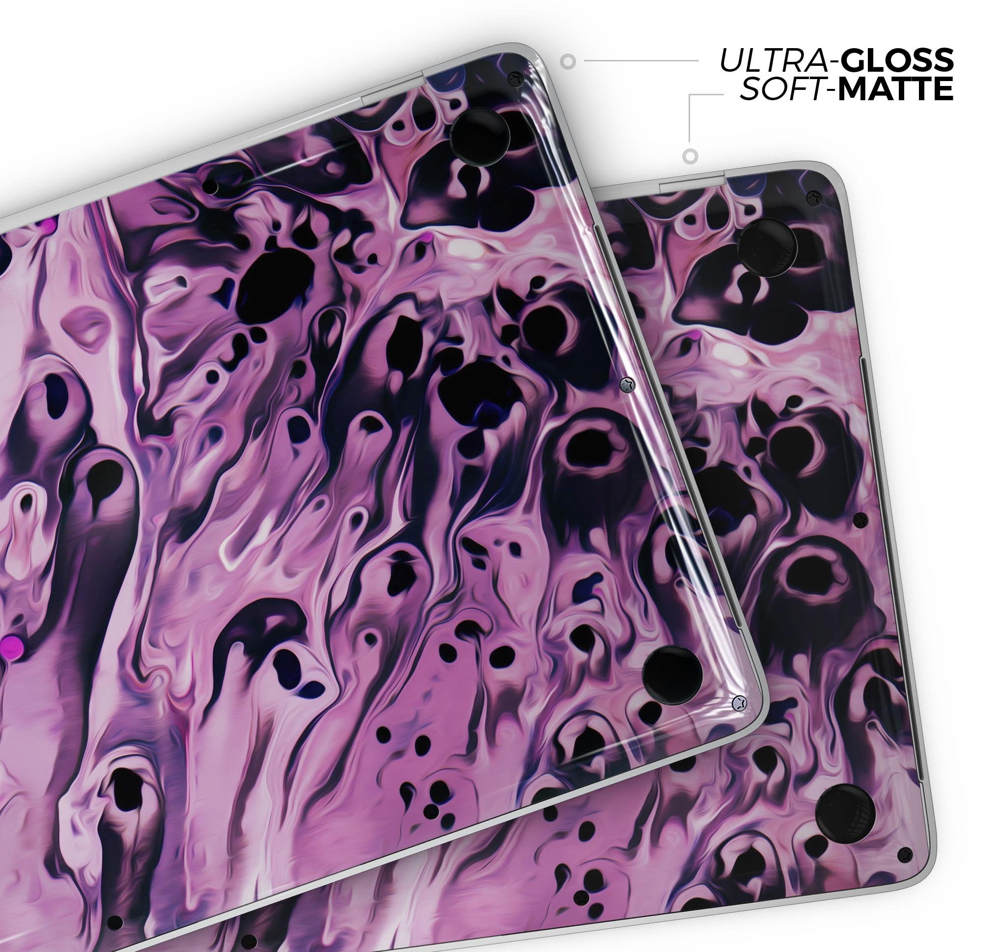 Blurred Abstract Flow V51 skin decal wrap kit for Apple MacBook, showcasing vibrant abstract design and premium vinyl material.