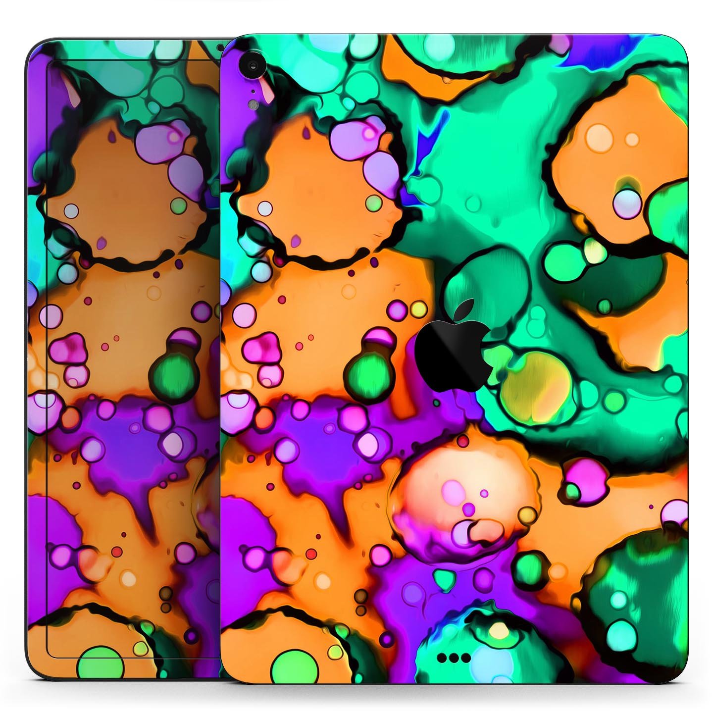 Blurred Abstract Flow V52 skin decal for Apple iPad, showcasing a vibrant abstract design with a smooth finish.