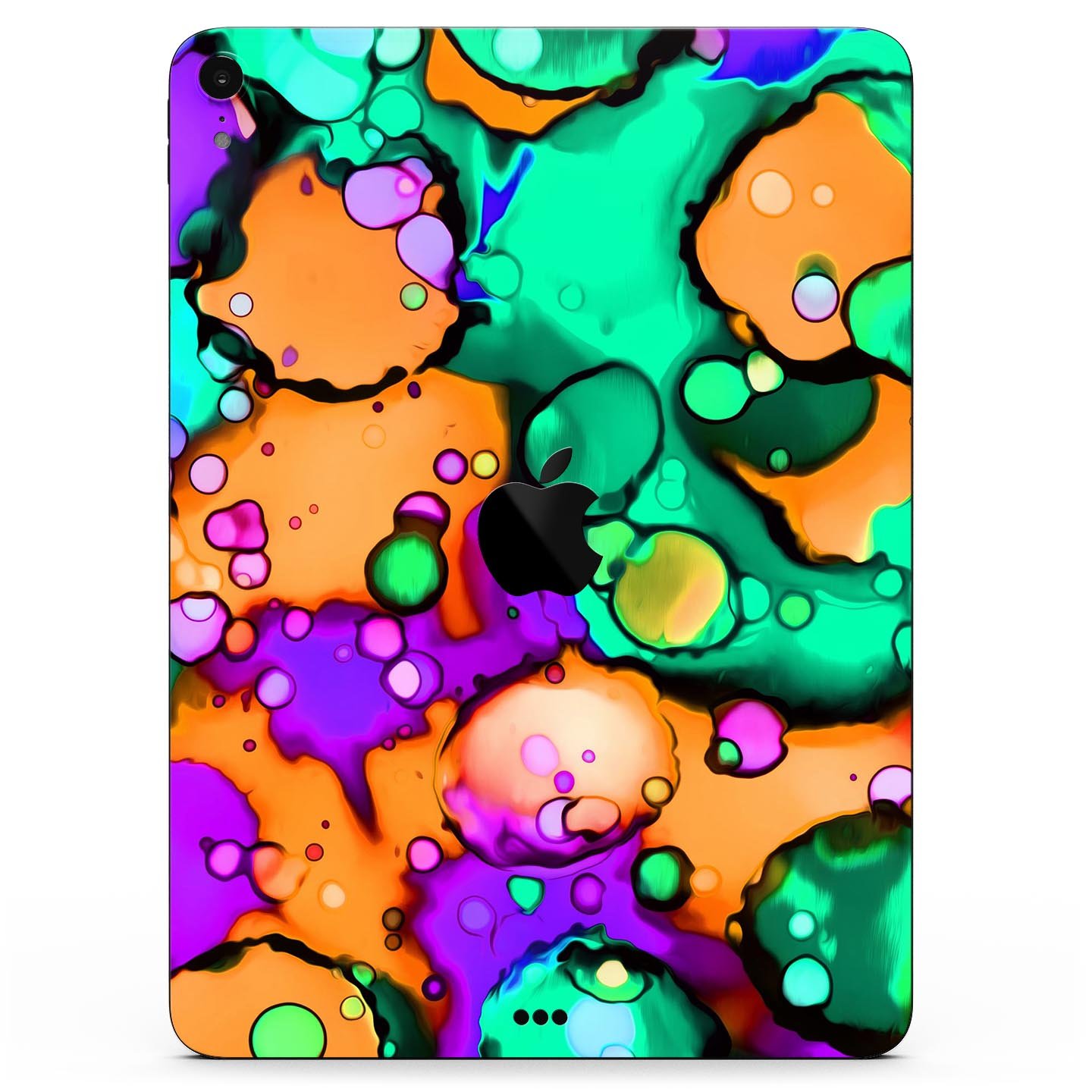 Blurred Abstract Flow V52 skin decal for Apple iPad, showcasing a vibrant abstract design with a smooth finish.