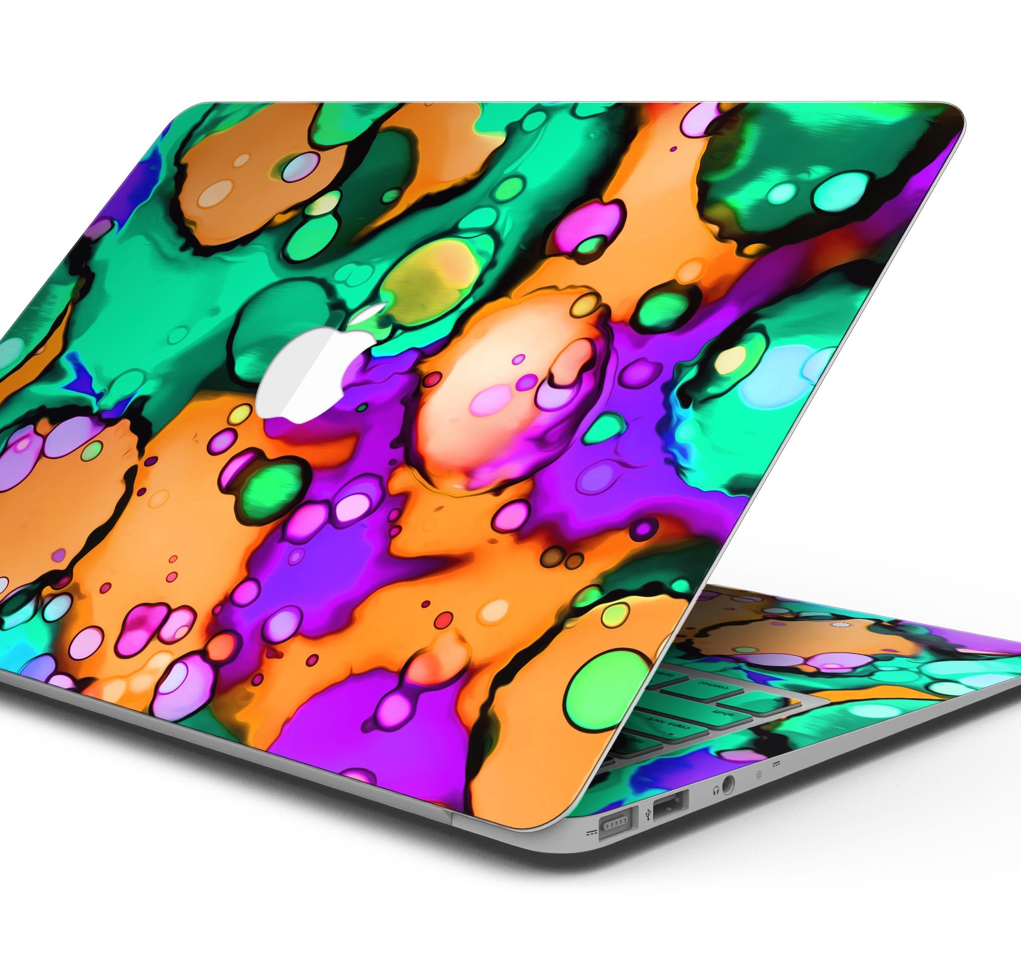 Blurred Abstract Flow V52 skin decal wrap kit for MacBook, showcasing a stylish abstract design with a smooth finish.