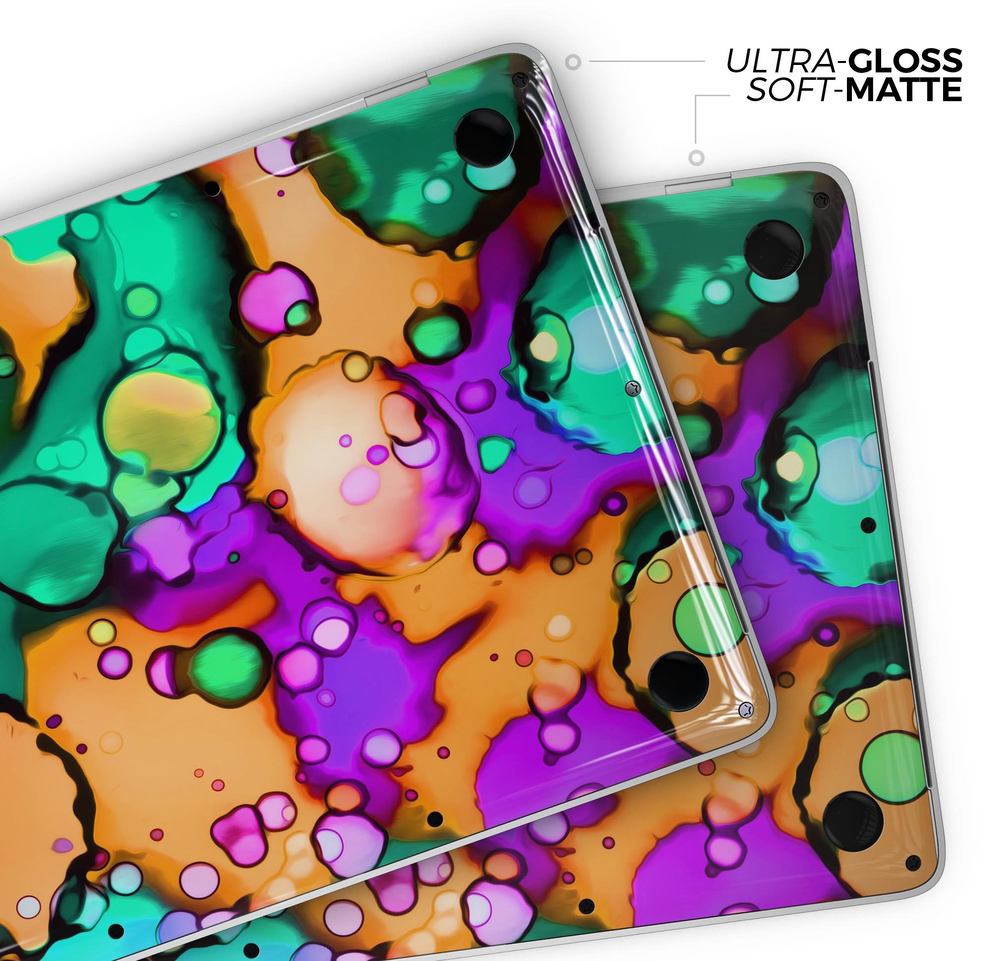 Blurred Abstract Flow V52 skin decal wrap kit for MacBook, showcasing a stylish abstract design with a smooth finish.