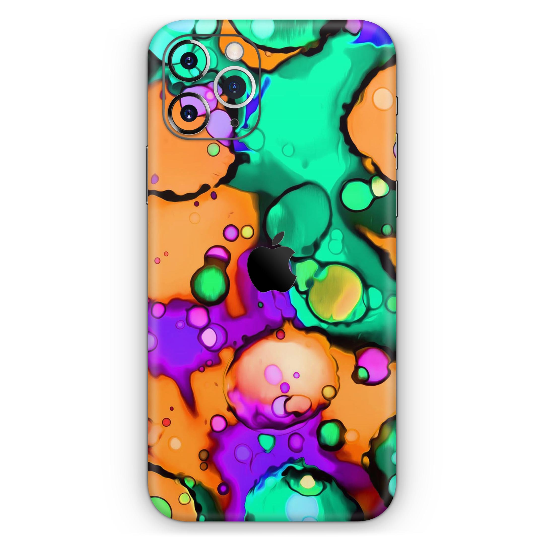 Blurred Abstract Flow V52 Skin-Kit for Apple iPhone, showcasing vibrant abstract design and premium vinyl material.