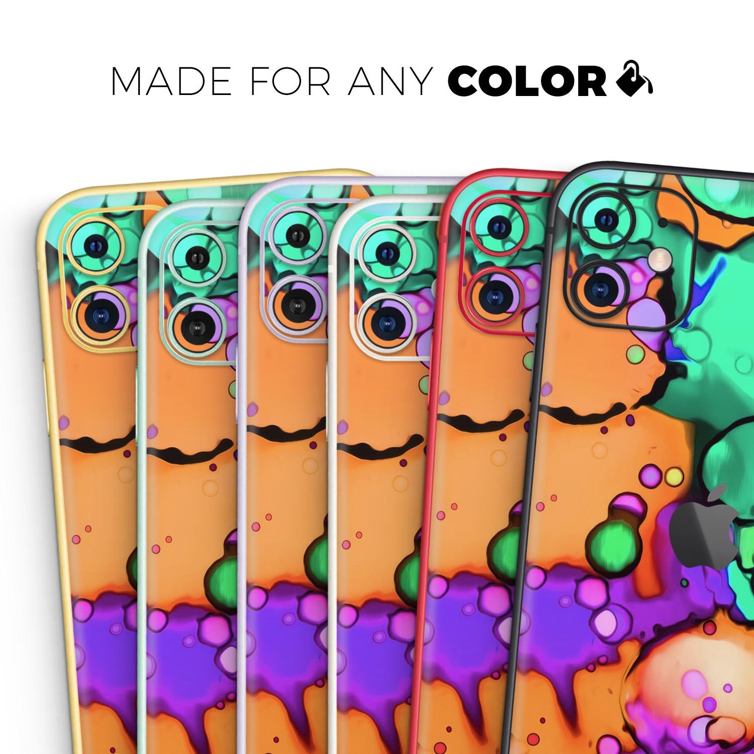 Blurred Abstract Flow V52 Skin-Kit for Apple iPhone, showcasing vibrant abstract design and premium vinyl material.