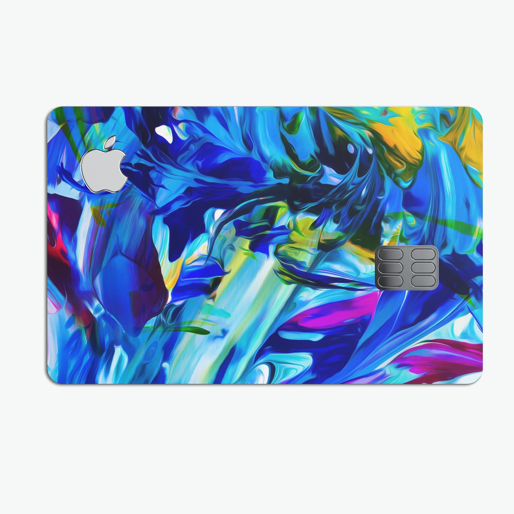 Blurred Abstract Flow V53 decal skin for Apple Card, showcasing vibrant colors and a sleek design for premium protection.