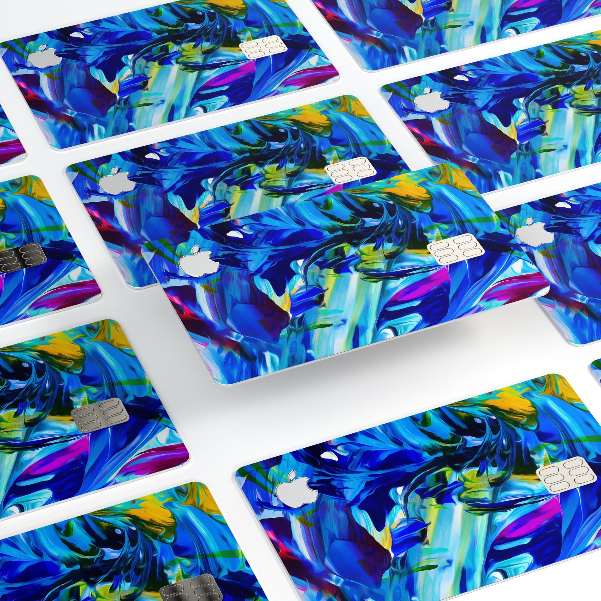 Blurred Abstract Flow V53 decal skin for Apple Card, showcasing vibrant colors and a sleek design for premium protection.