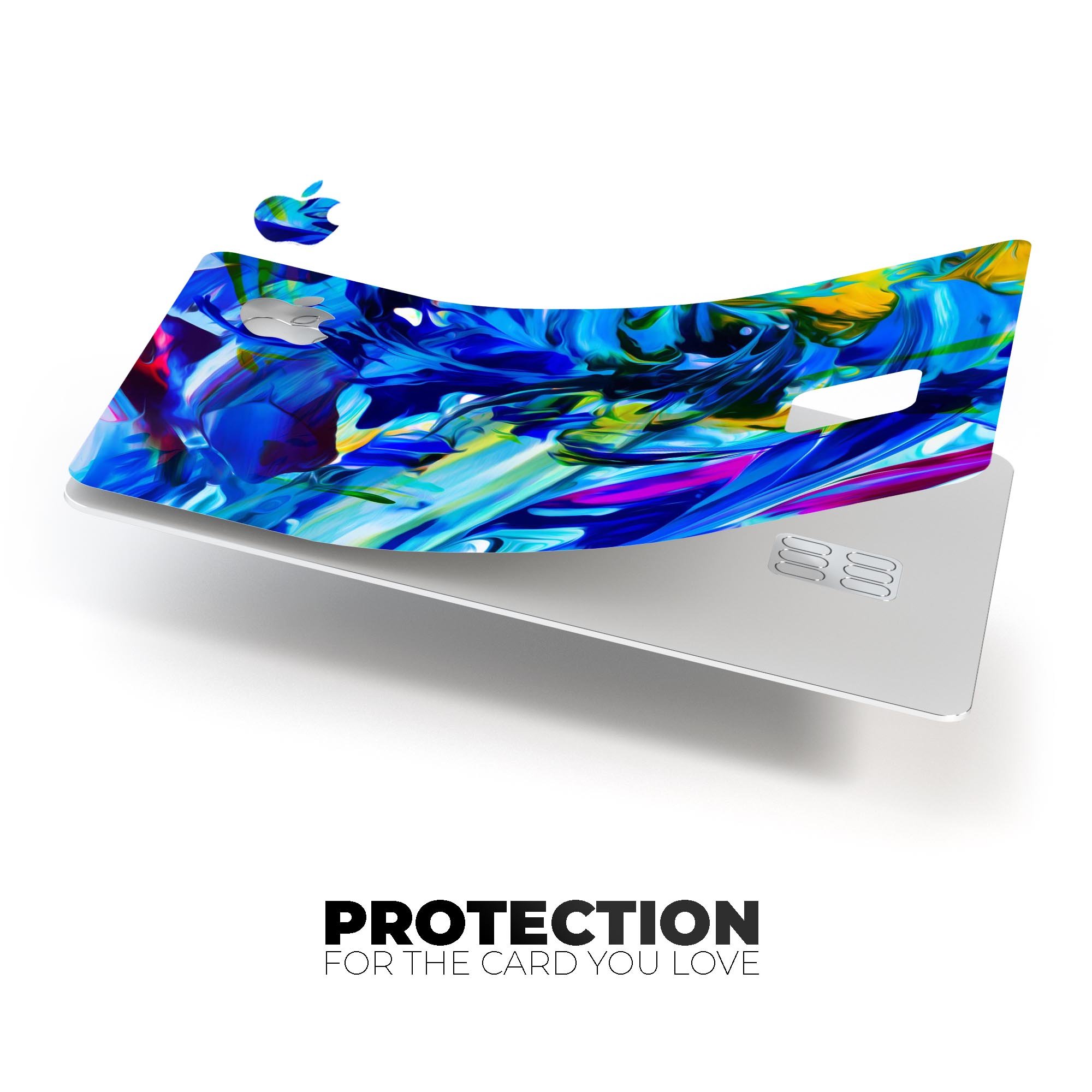 Blurred Abstract Flow V53 decal skin for Apple Card, showcasing vibrant colors and a sleek design for premium protection.