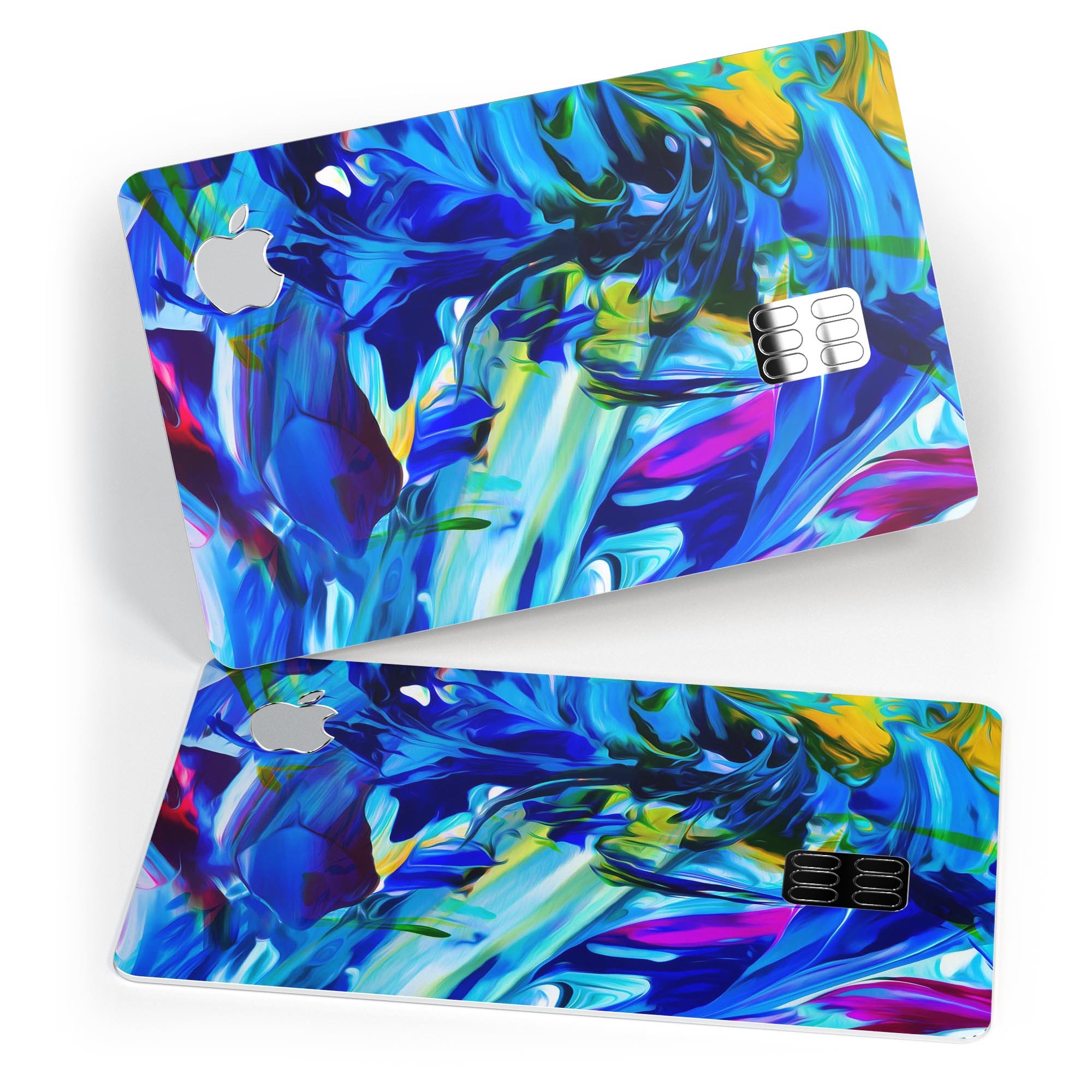 Blurred Abstract Flow V53 decal skin for Apple Card, showcasing vibrant colors and a sleek design for premium protection.