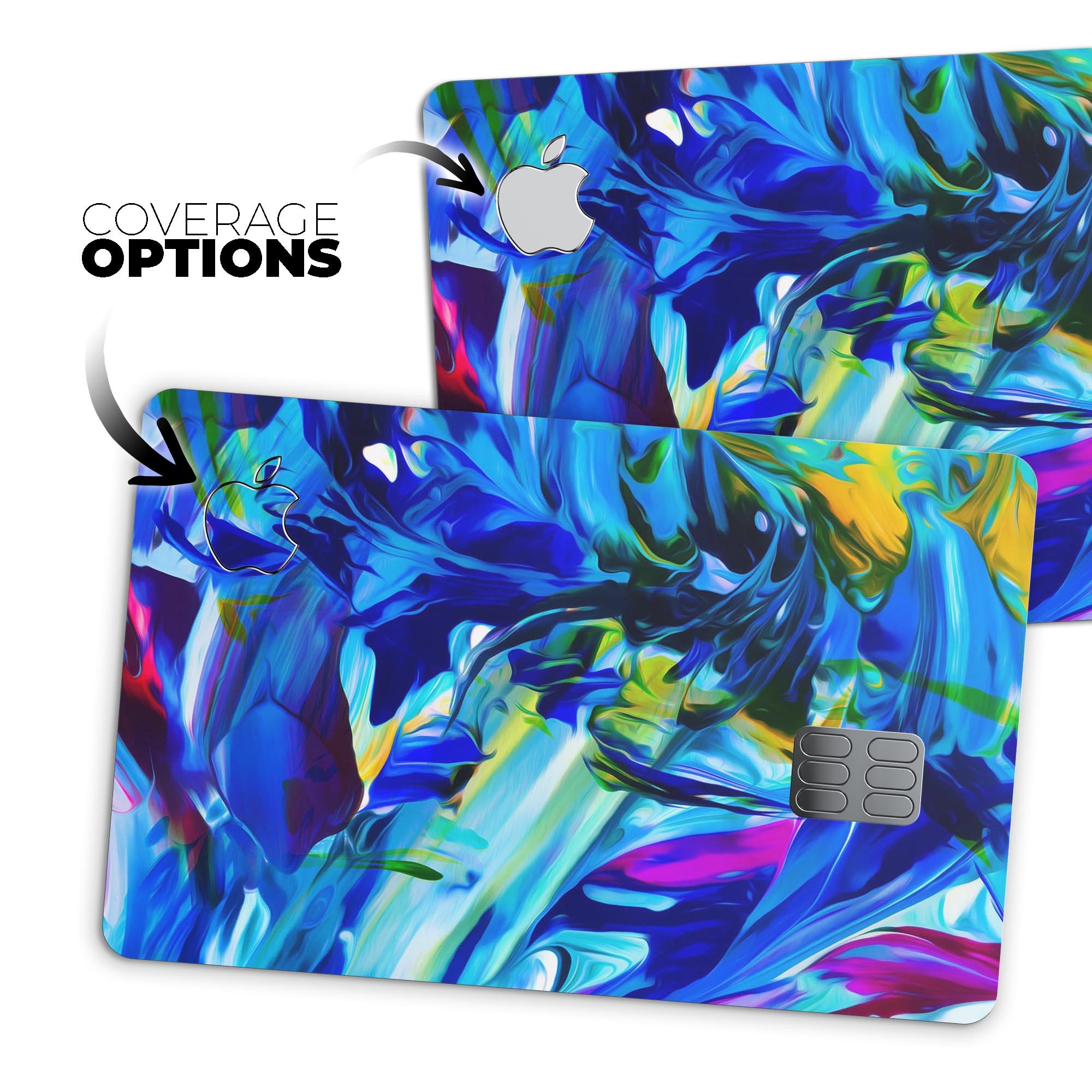 Blurred Abstract Flow V53 decal skin for Apple Card, showcasing vibrant colors and a sleek design for premium protection.