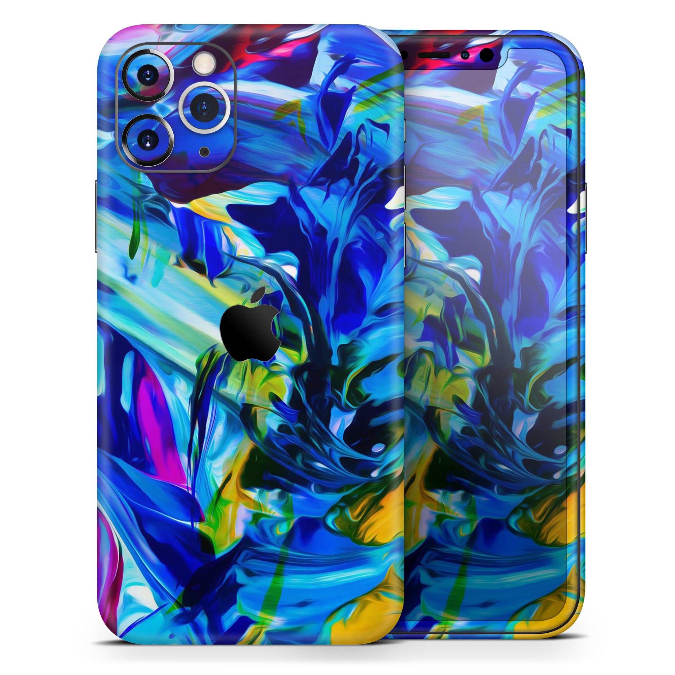 Blurred Abstract Flow V53 skin for Apple iPhone, showcasing vibrant colors and a sleek design.