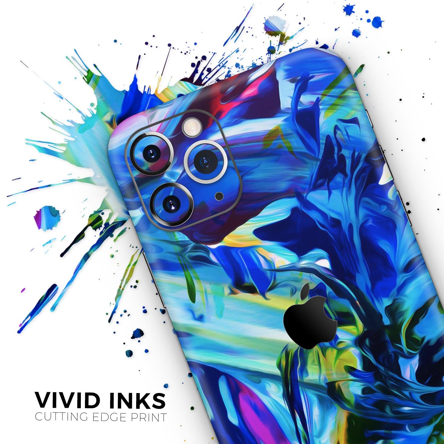 Blurred Abstract Flow V53 skin for Apple iPhone, showcasing vibrant colors and a sleek design.