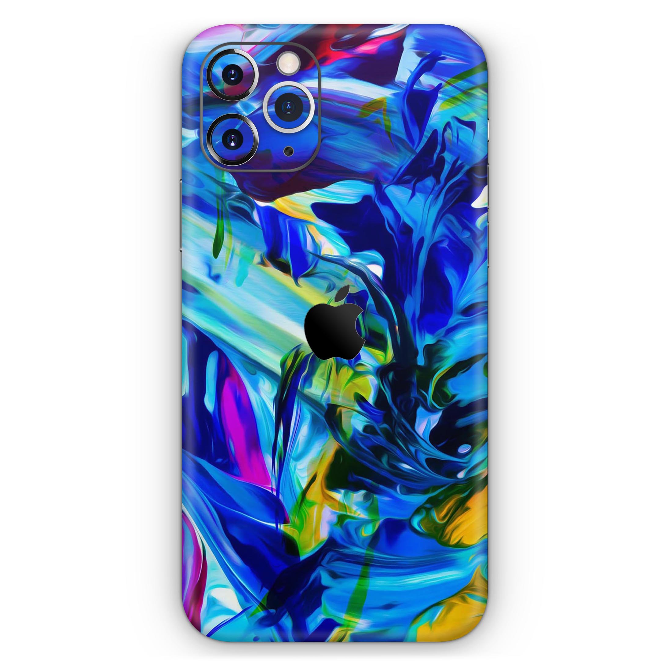 Blurred Abstract Flow V53 skin for Apple iPhone, showcasing vibrant colors and a sleek design.