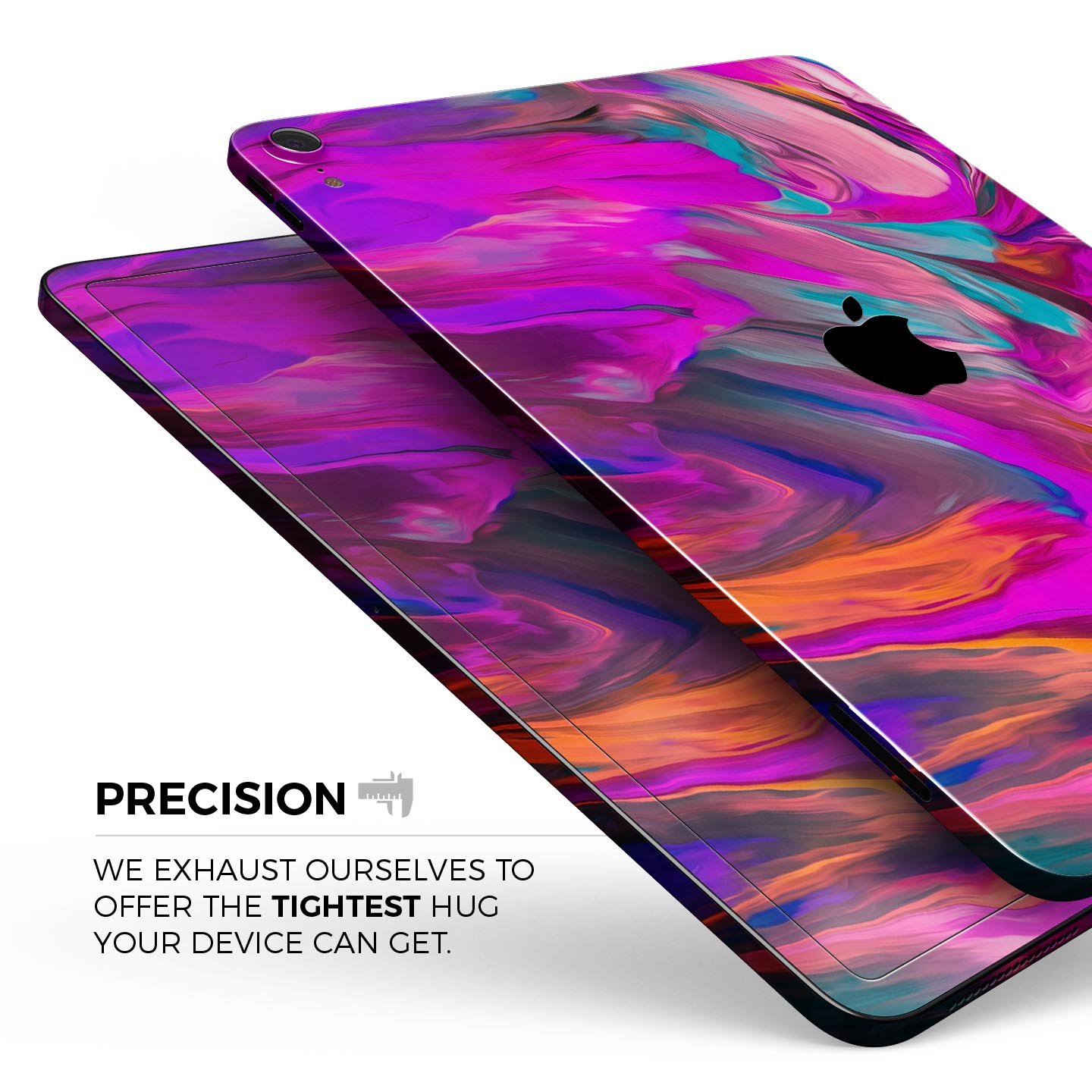 Blurred Abstract Flow V56 skin decal for Apple iPad, showcasing a vibrant abstract design with a smooth finish.