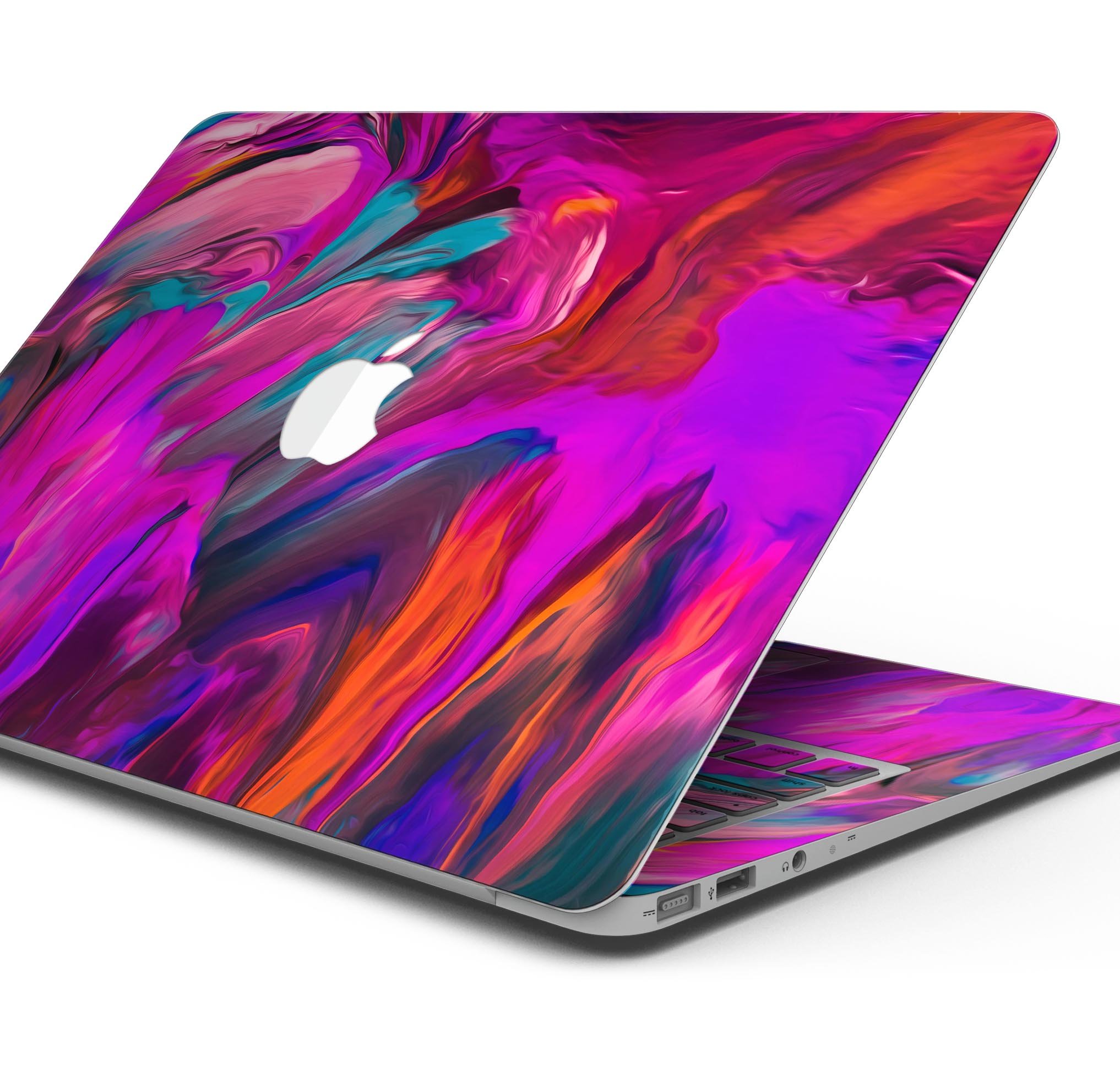 Blurred Abstract Flow V56 skin decal wrap kit for Apple MacBook, showcasing a stylish design and premium vinyl material.