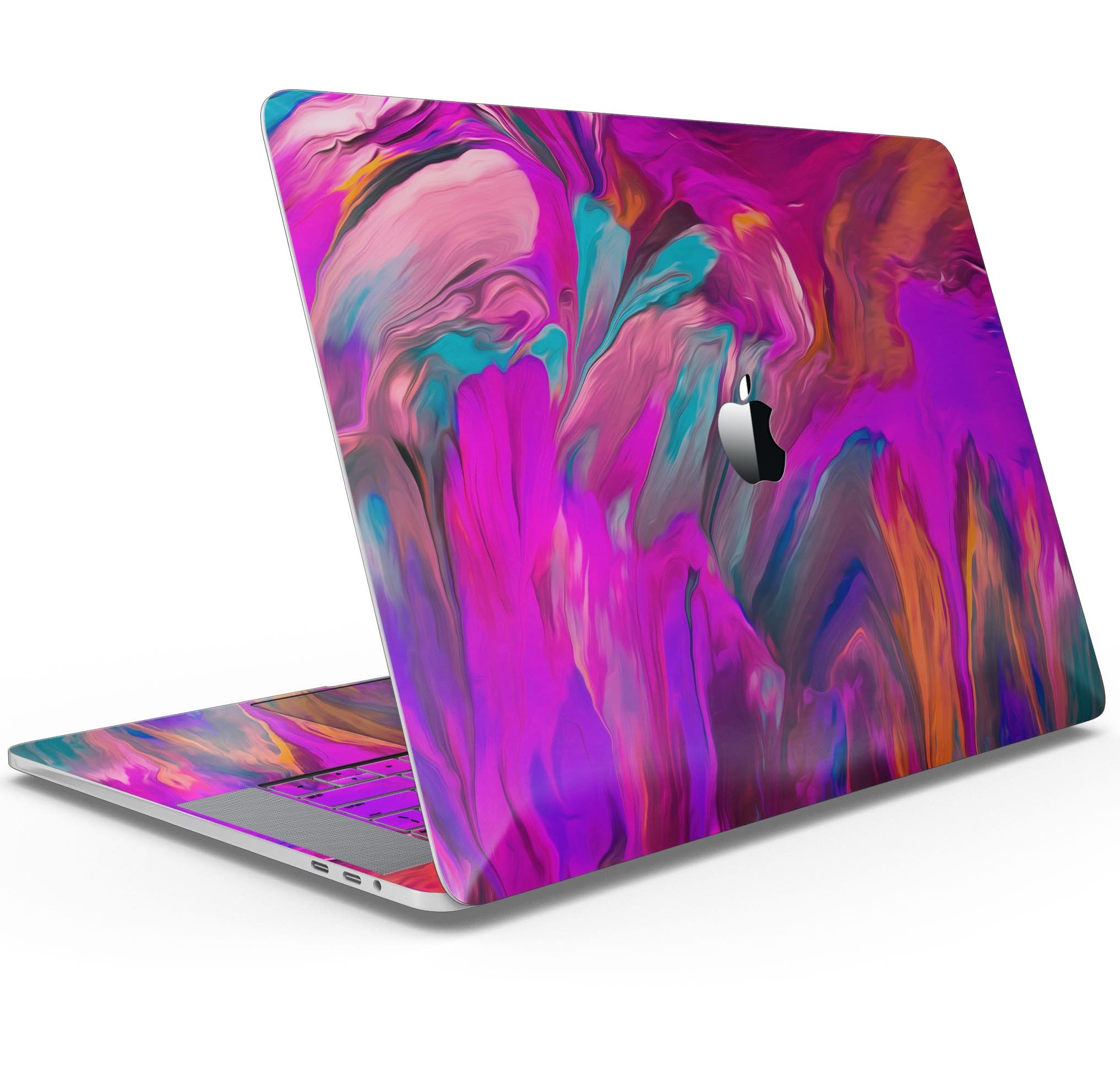 Blurred Abstract Flow V56 skin decal wrap kit for Apple MacBook, showcasing a stylish design and premium vinyl material.