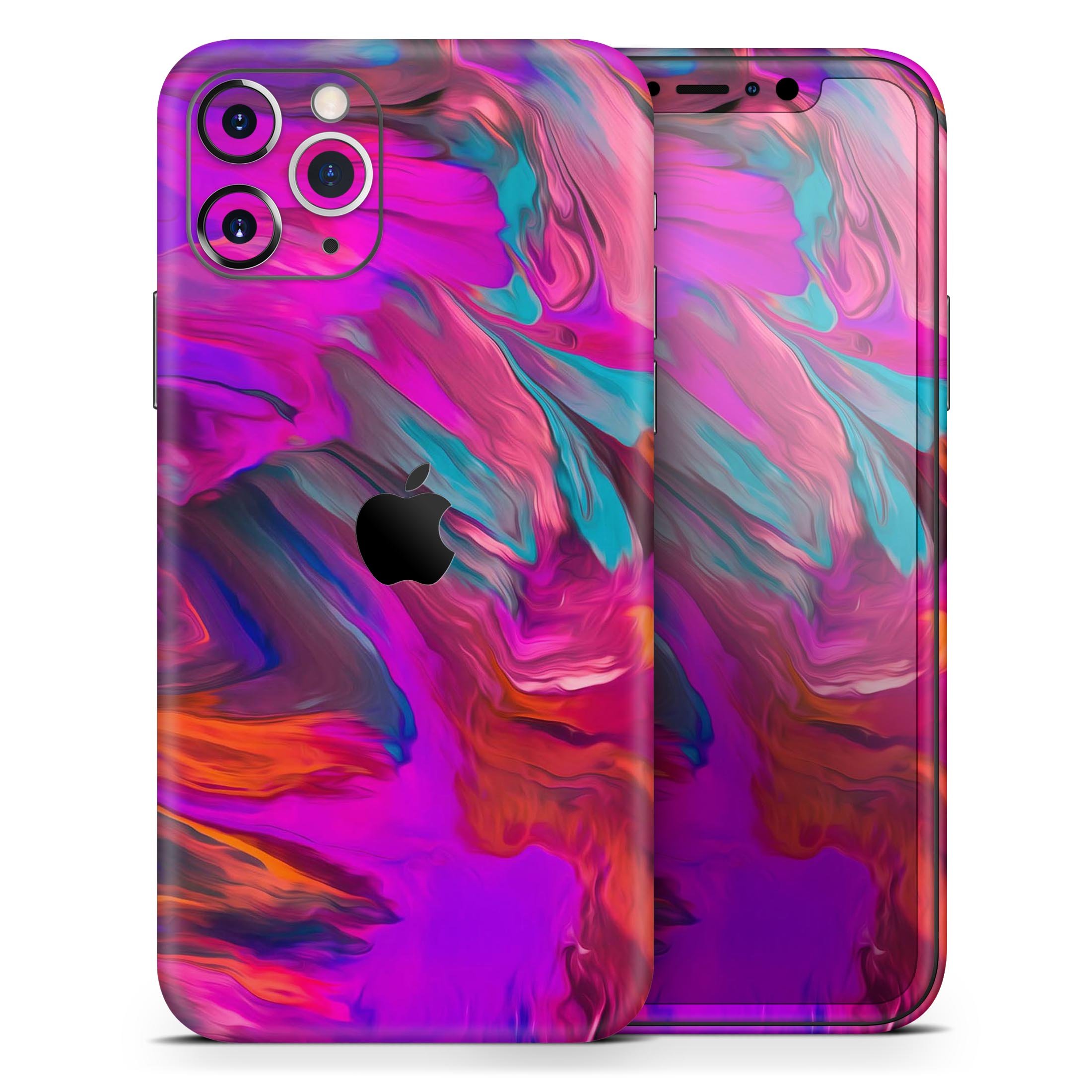 Blurred Abstract Flow V56 Skin-Kit for Apple iPhone, showcasing a vibrant abstract design with a premium vinyl finish.