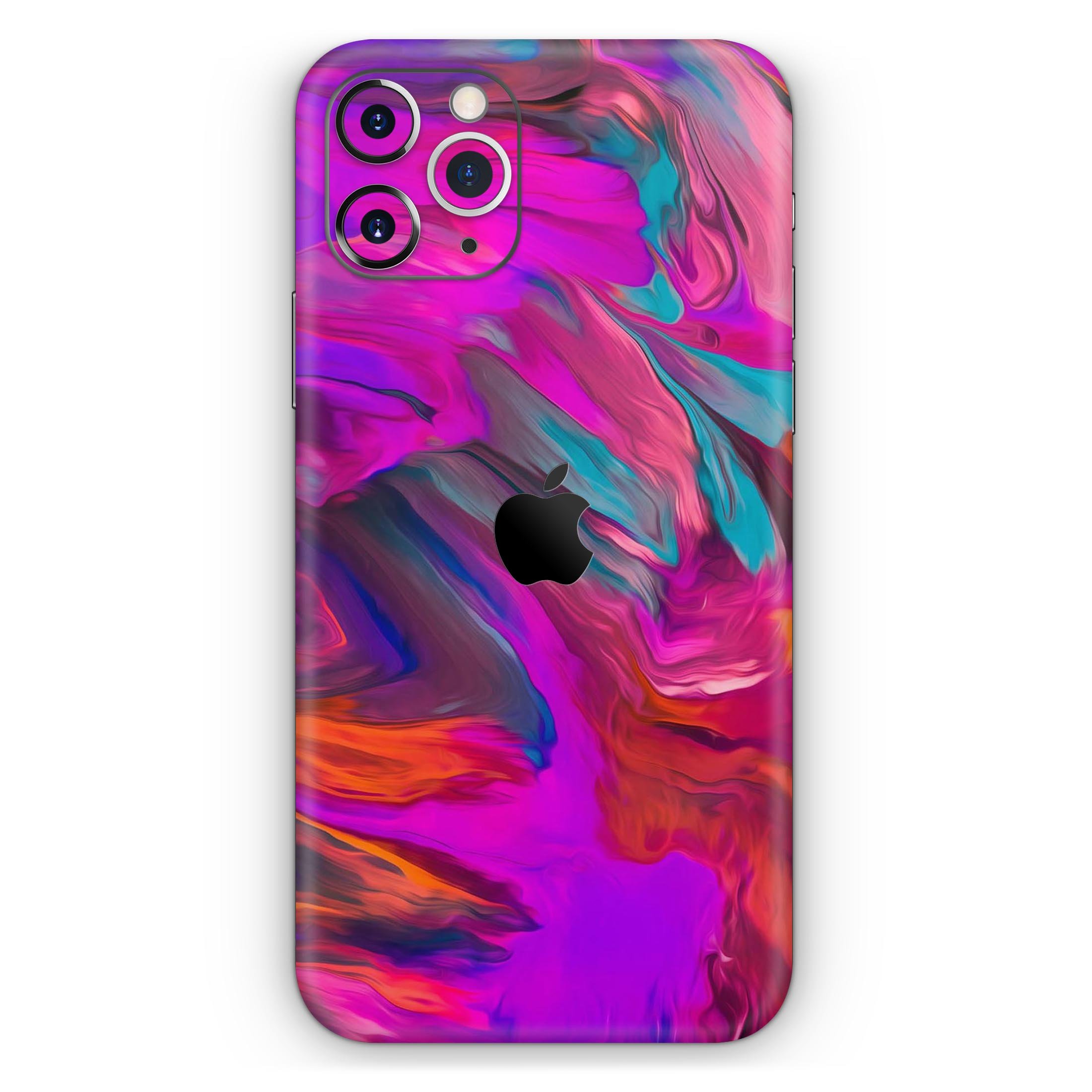 Blurred Abstract Flow V56 Skin-Kit for Apple iPhone, showcasing a vibrant abstract design with a premium vinyl finish.