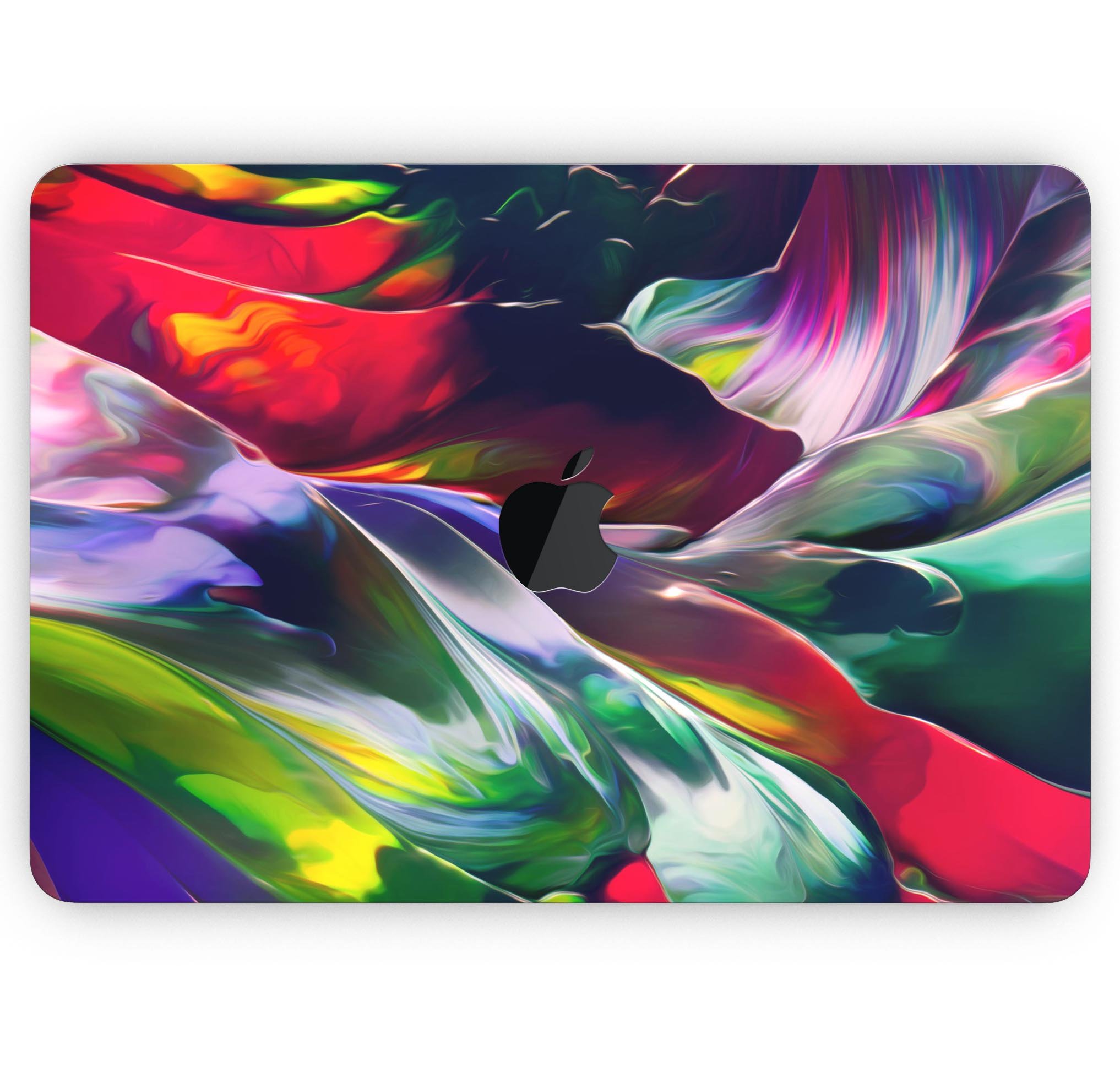 Blurred Abstract Flow V57 skin decal wrap kit for MacBook, showcasing vibrant colors and sleek design.