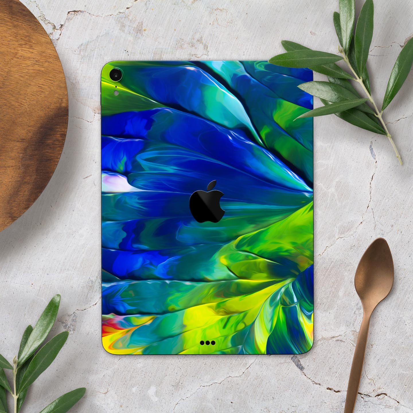 Blurred Abstract Flow V58 skin decal for Apple iPad, showcasing vibrant abstract design and premium 3M material.